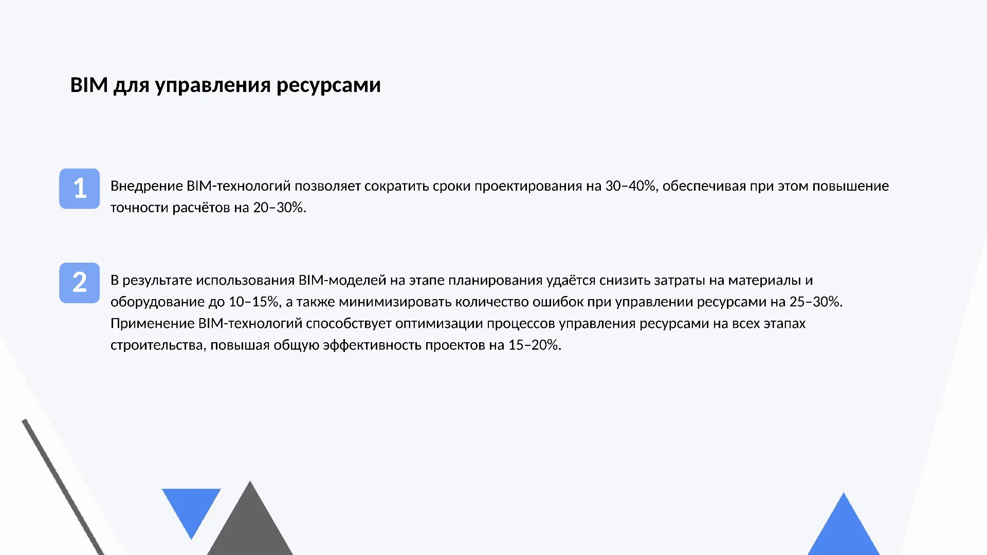 BIM для управления ресурсами - слайд для презентации на тему 