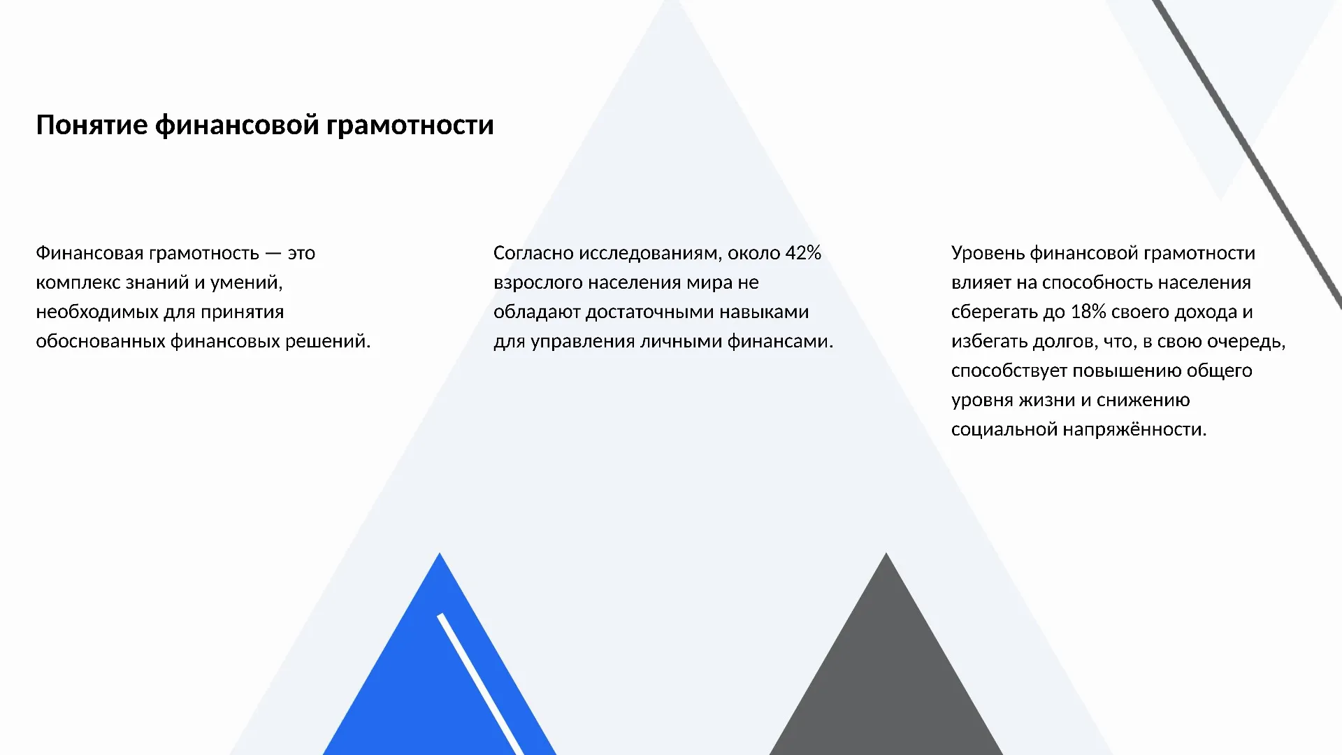 Понятие финансовой грамотности - слайд для презентации на тему 
