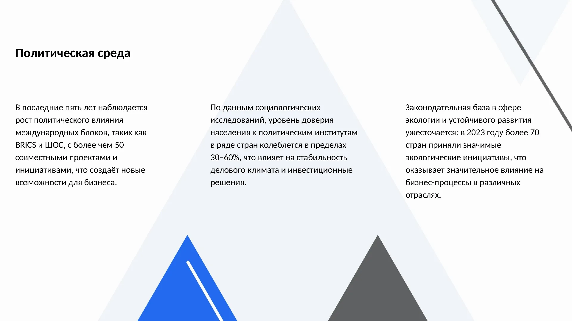 Политическая среда - слайд для презентации на тему 