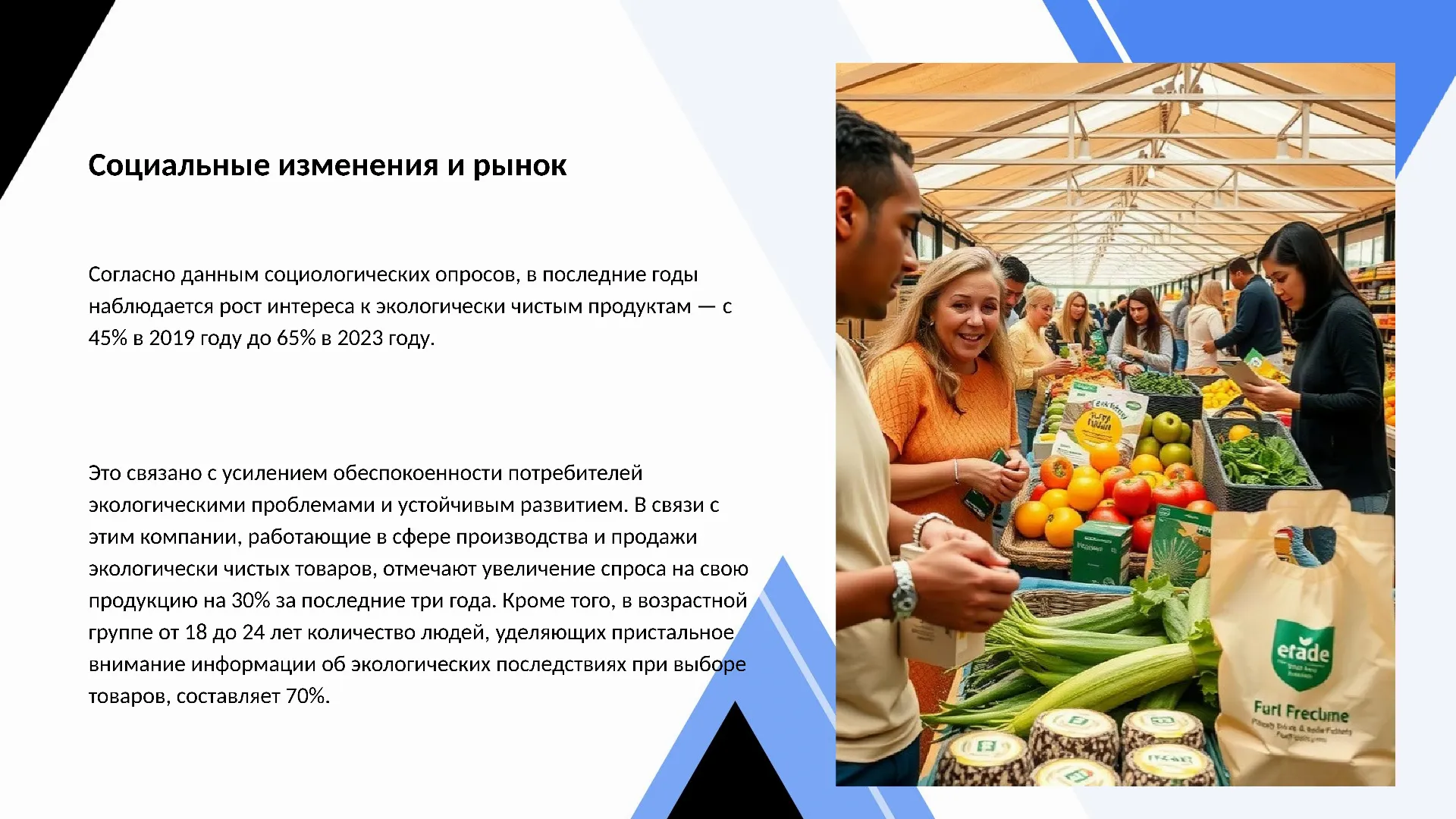 Социальные изменения и рынок - слайд для презентации на тему 