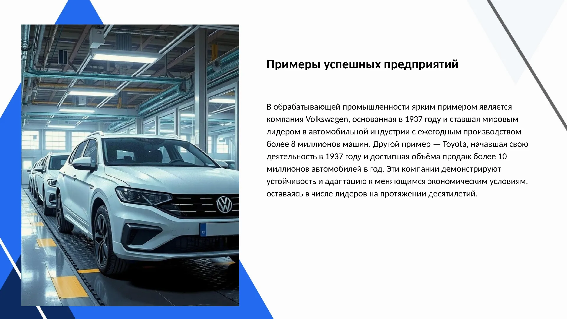 Примеры успешных предприятий - слайд для презентации на тему 