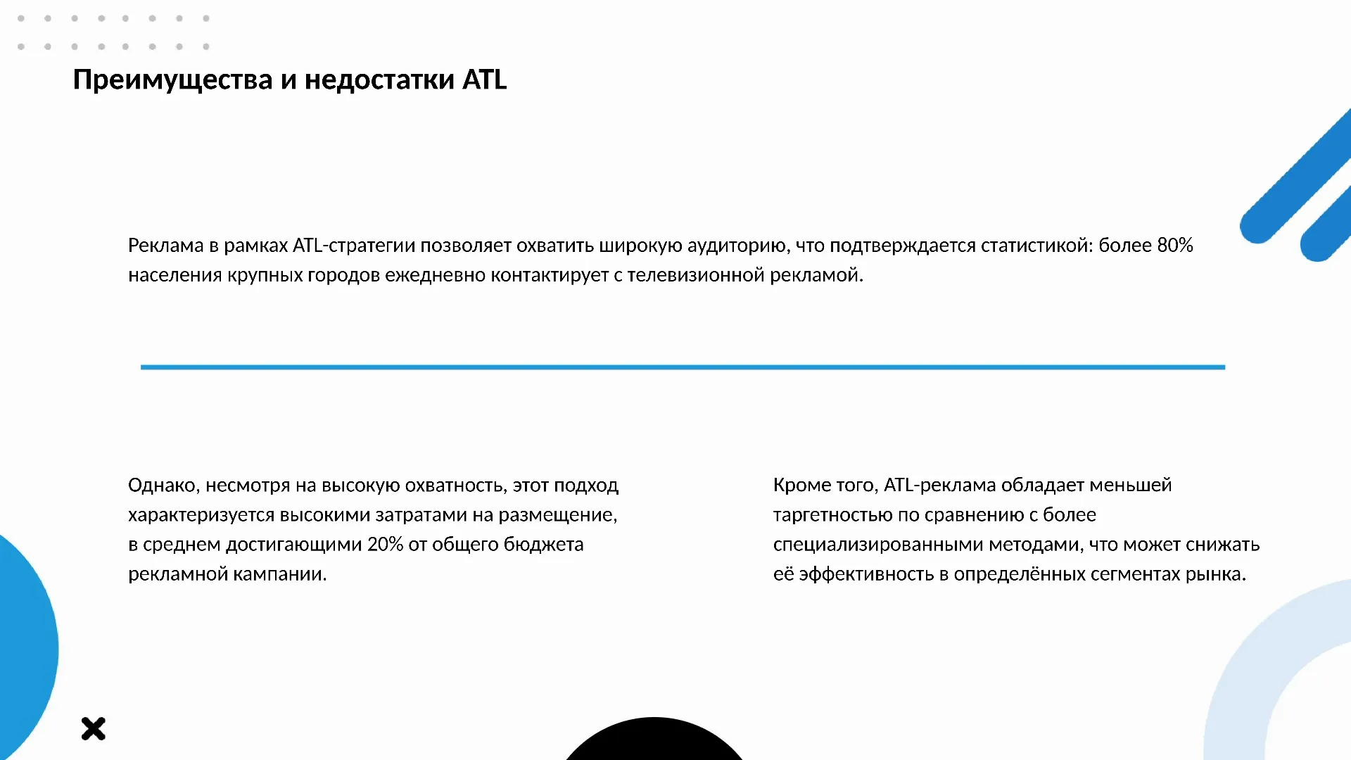 Преимущества и недостатки ATL - слайд для презентации на тему 