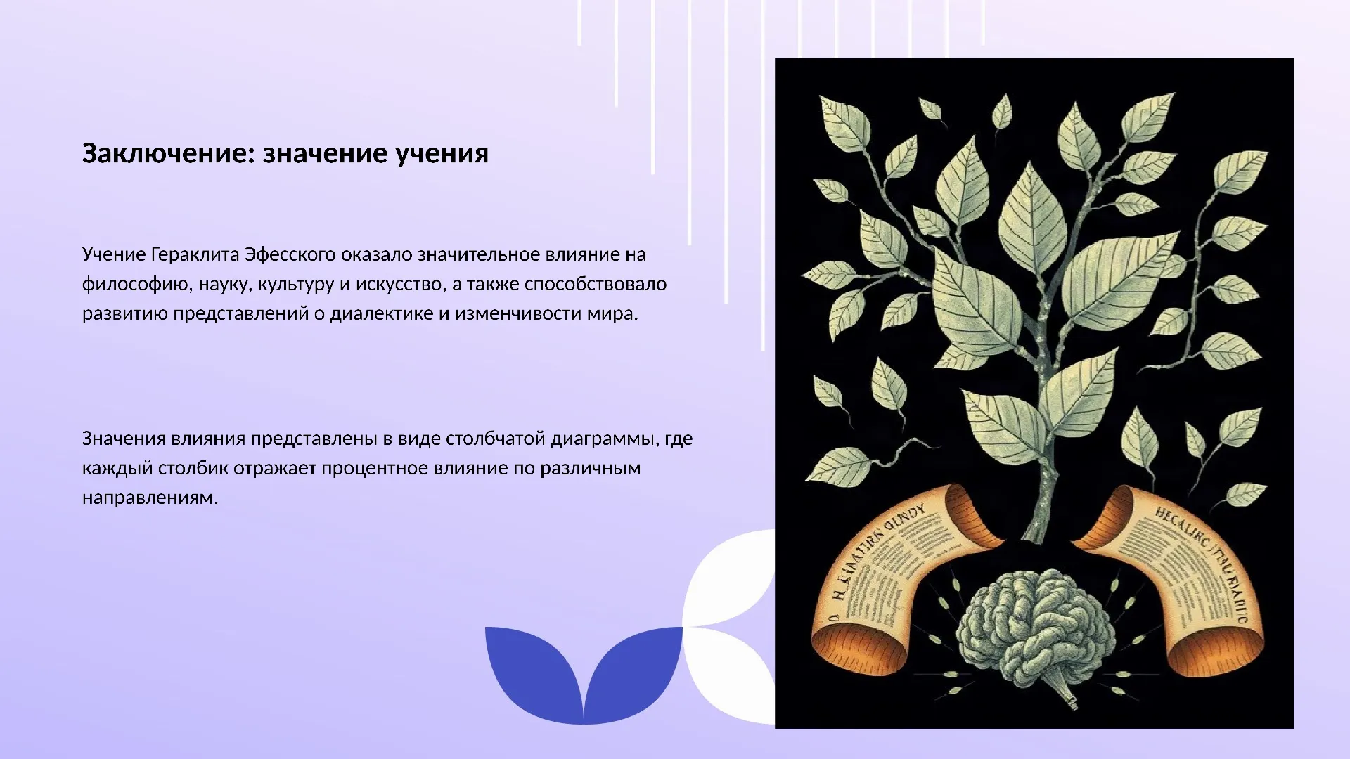Заключение: значение учения - слайд для презентации на тему 