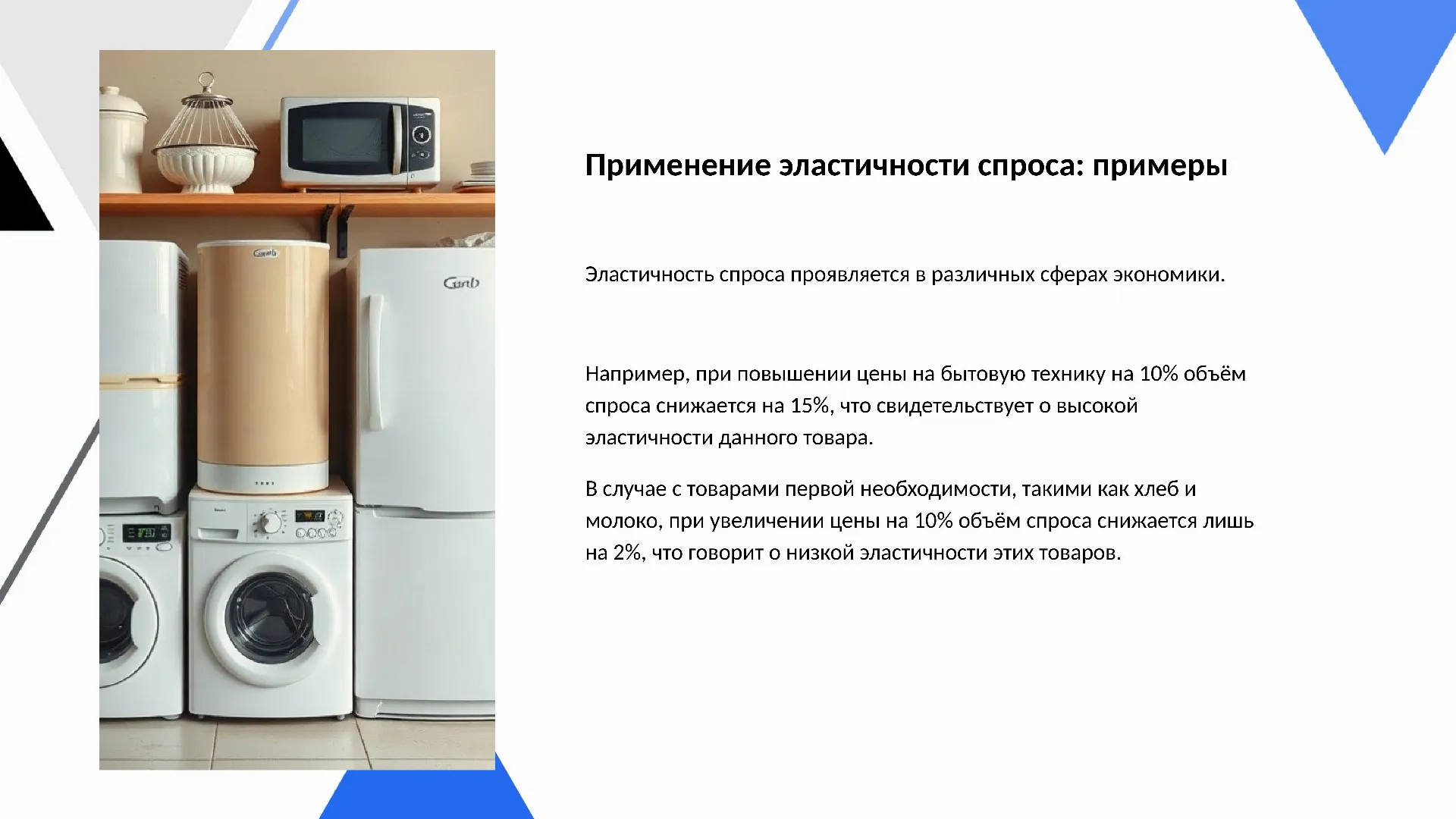 Применение эластичности спроса: примеры - слайд для презентации на тему 