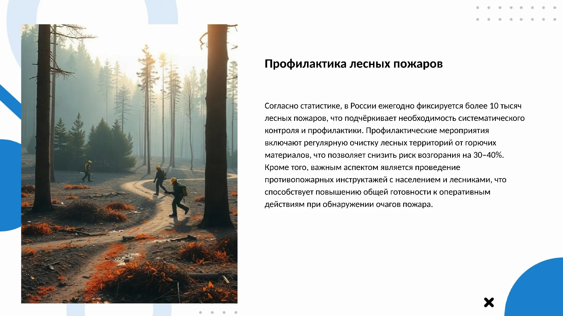 Профилактика лесных пожаров - слайд для презентации на тему 