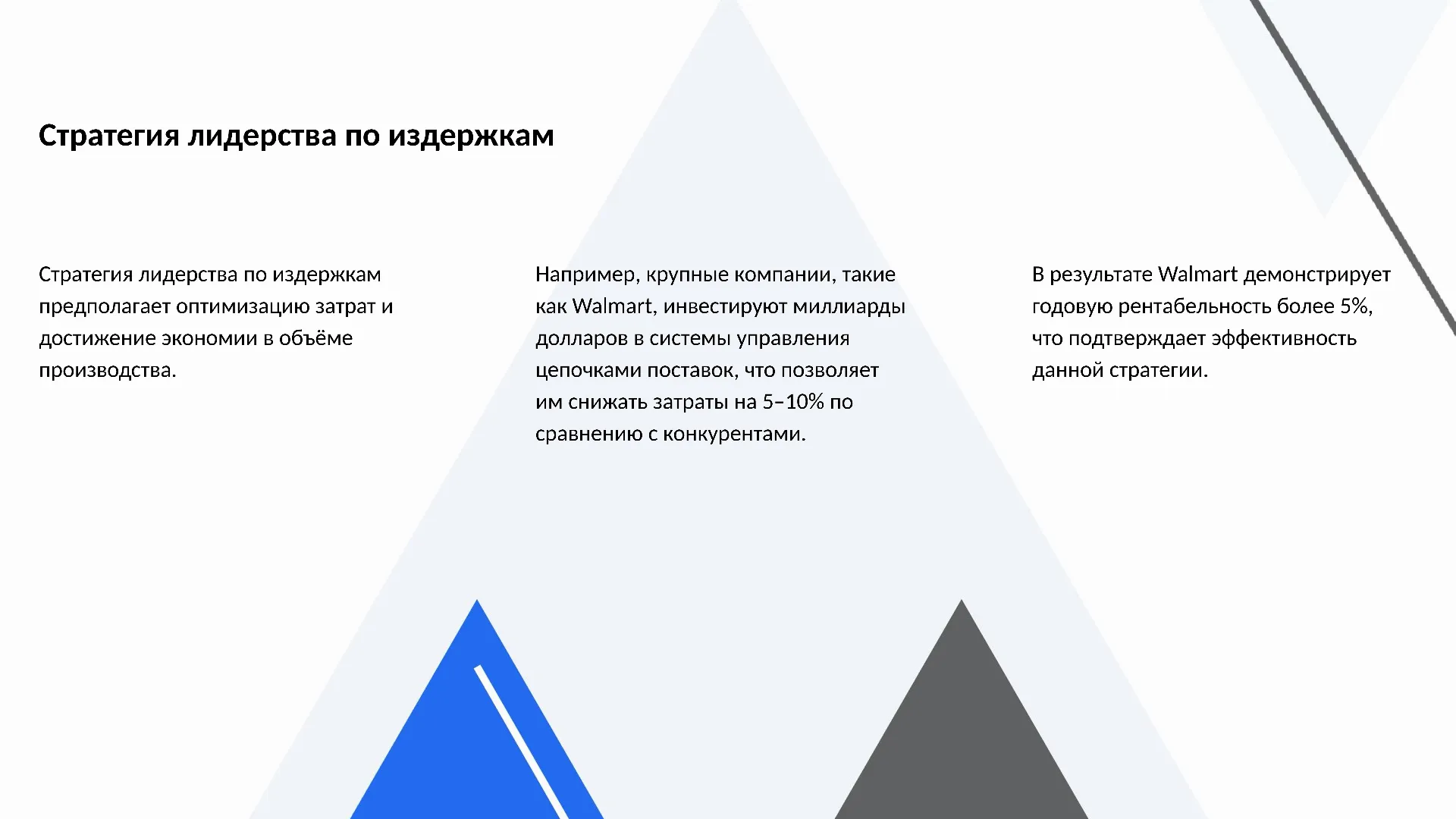 Стратегия лидерства по издержкам - слайд для презентации на тему 