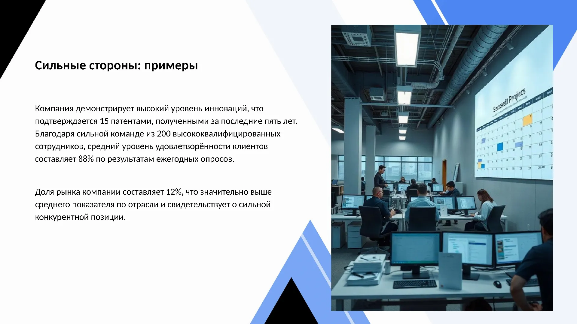 Сильные стороны: примеры - слайд для презентации на тему 