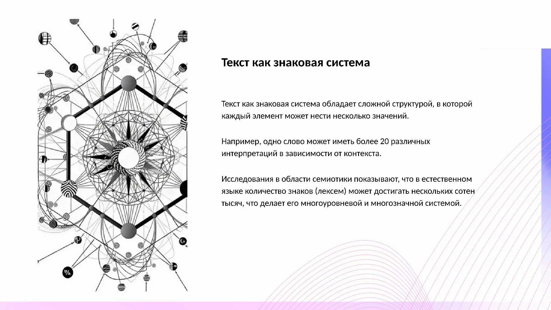 Текст как знаковая система - слайд для презентации на тему 
