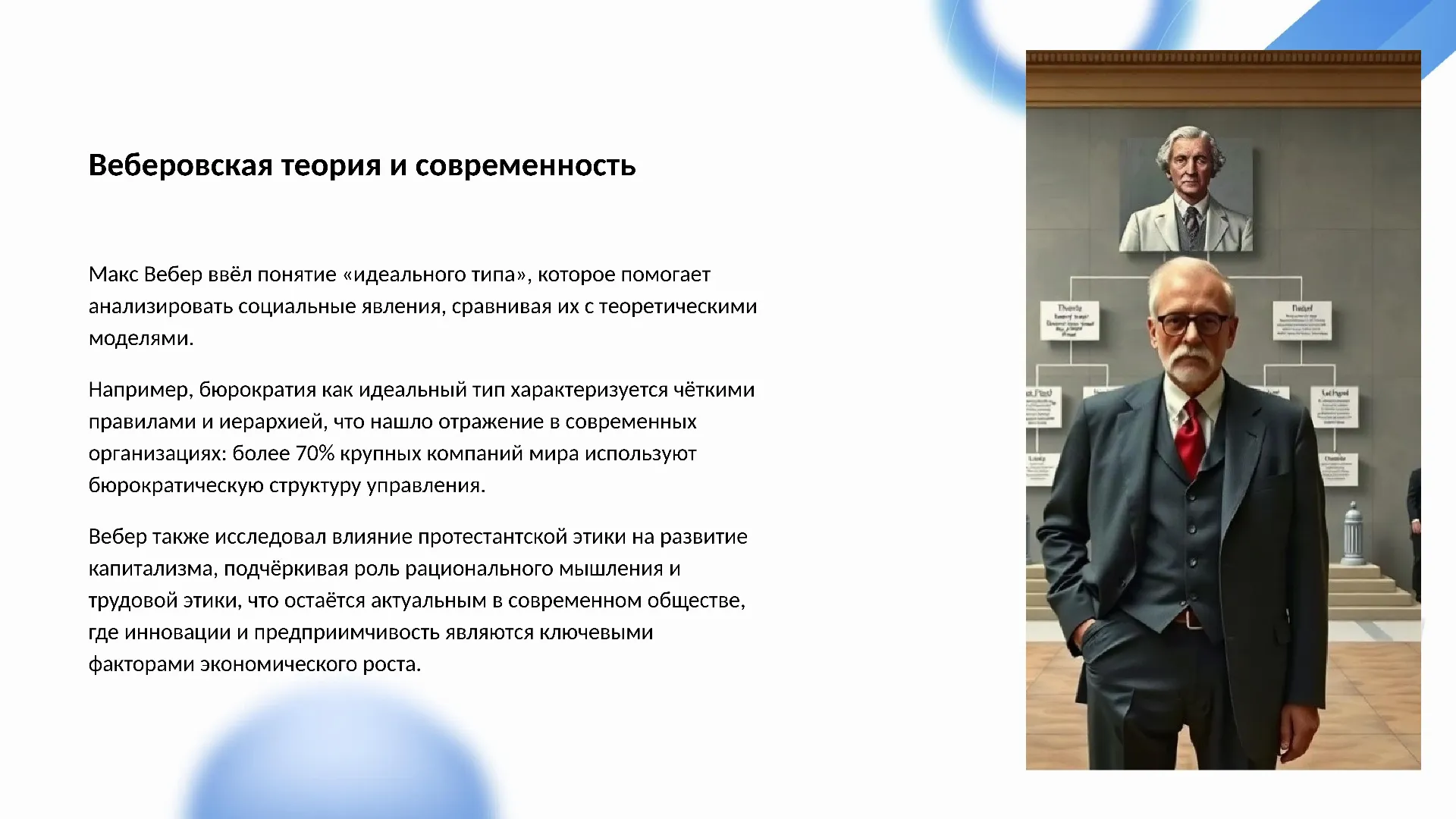 Веберовская теория и современность - слайд для презентации на тему 