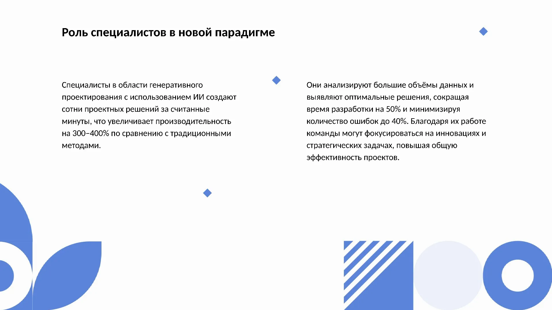 Роль специалистов в новой парадигме - слайд для презентации на тему 