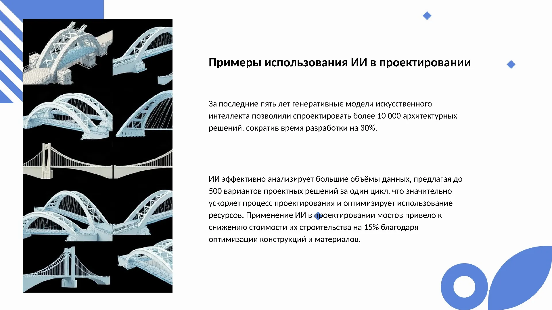 Примеры использования ИИ в проектировании - слайд для презентации на тему 
