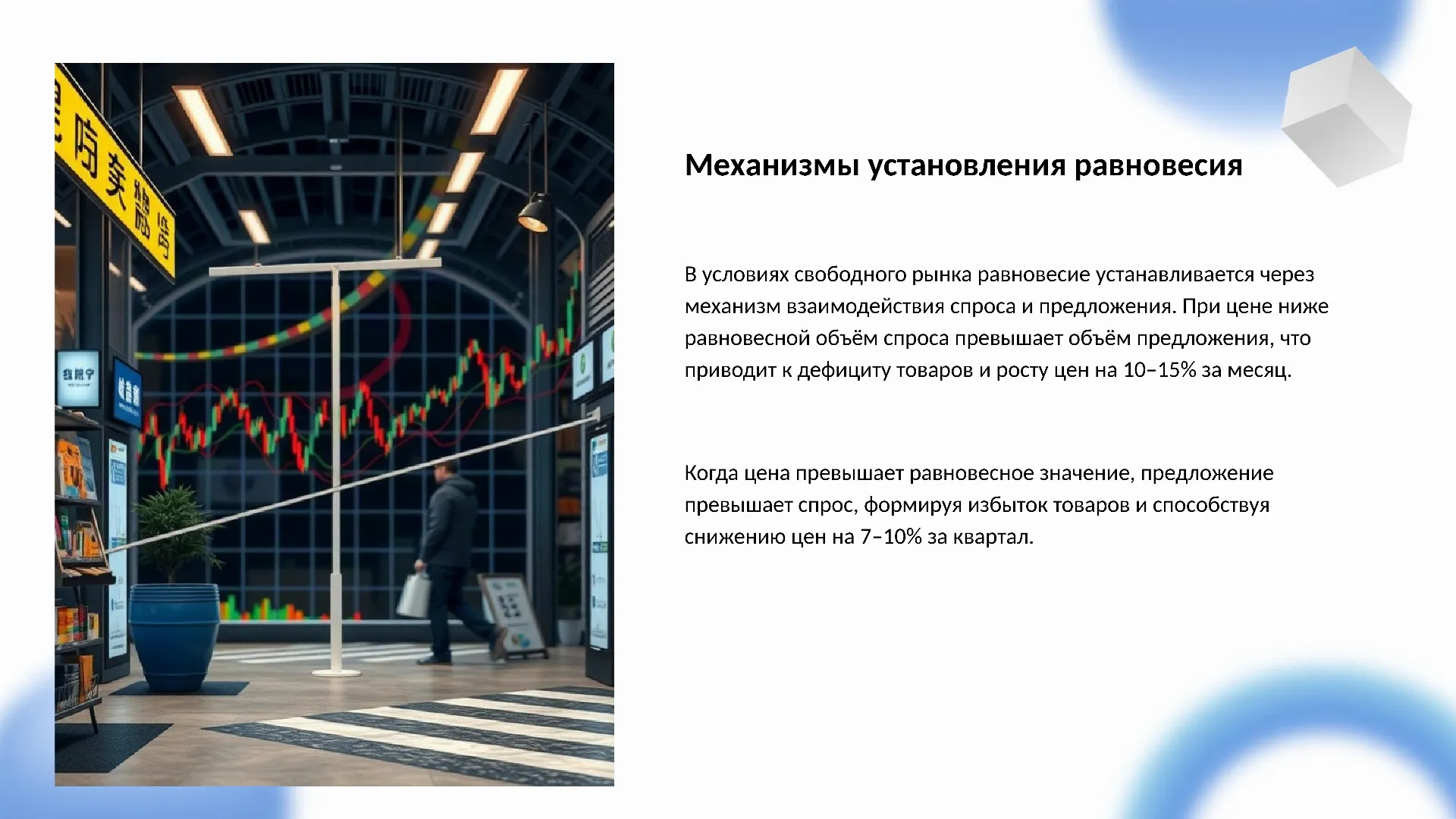 Механизмы установления равновесия - слайд для презентации на тему 