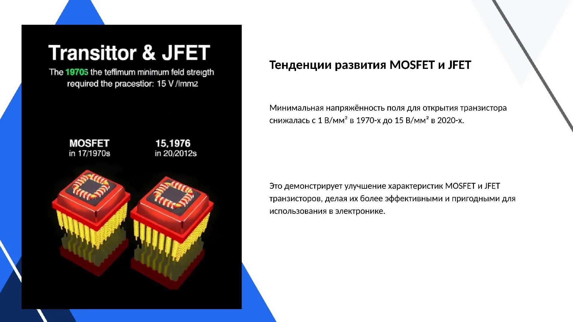 Тенденции развития MOSFET и JFET - слайд для презентации на тему 