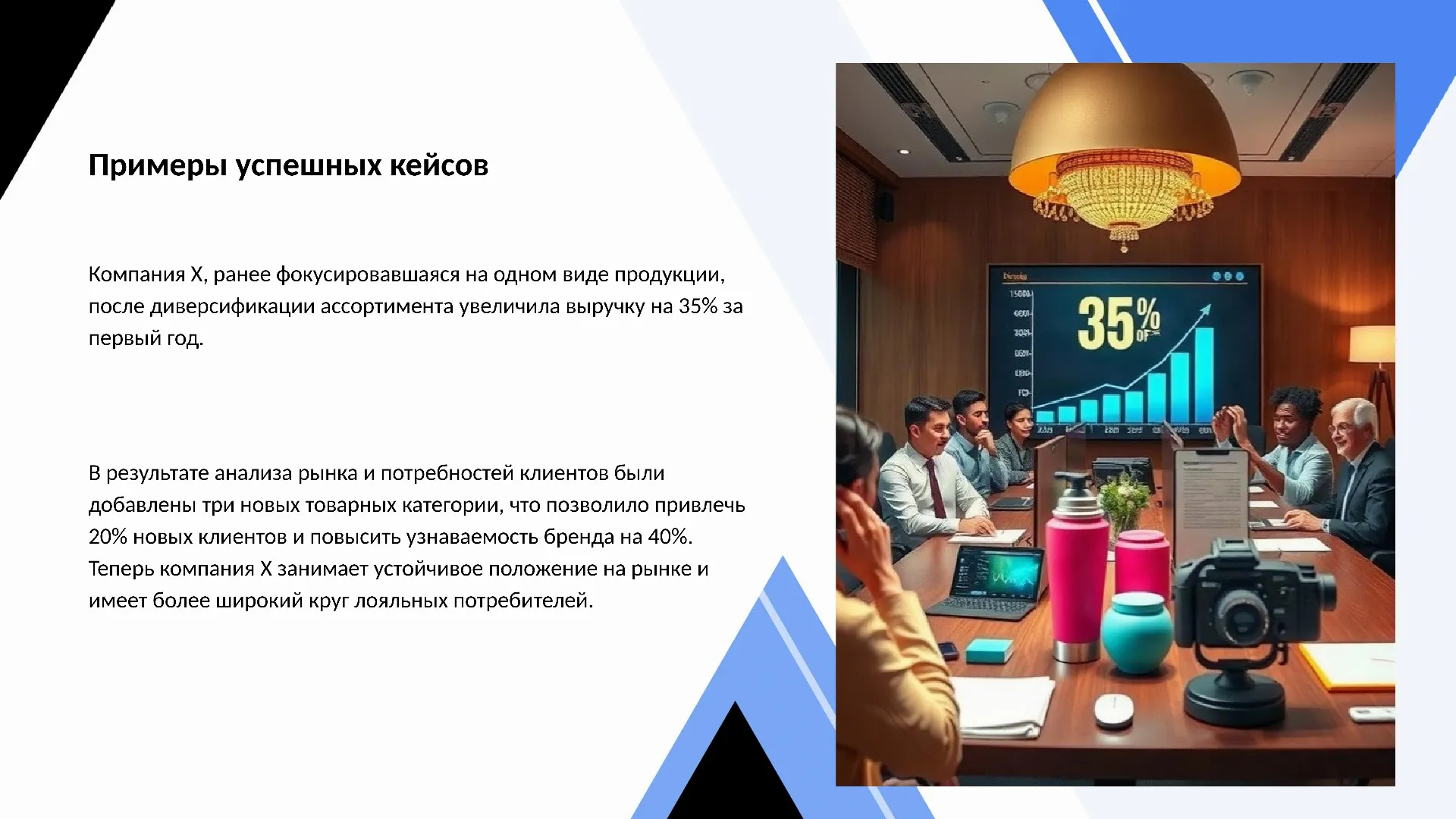 Примеры успешных кейсов - слайд для презентации на тему 