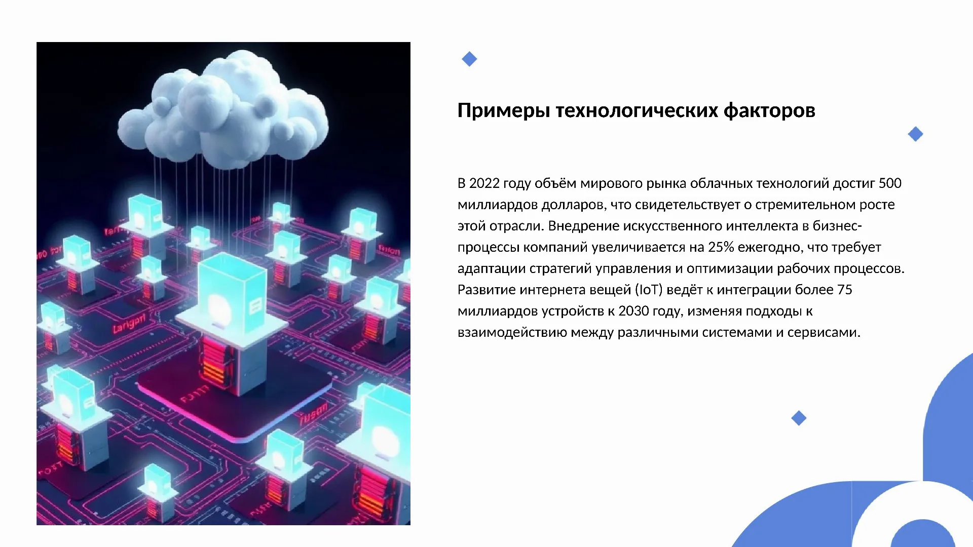 Примеры технологических факторов - слайд для презентации на тему 