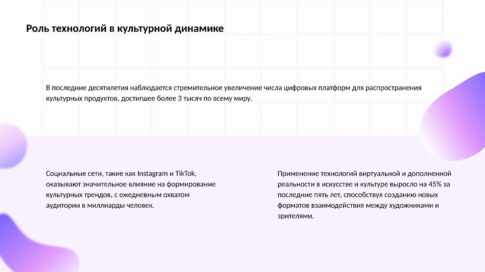 Роль технологий в культурной динамике - слайд для презентации на тему 