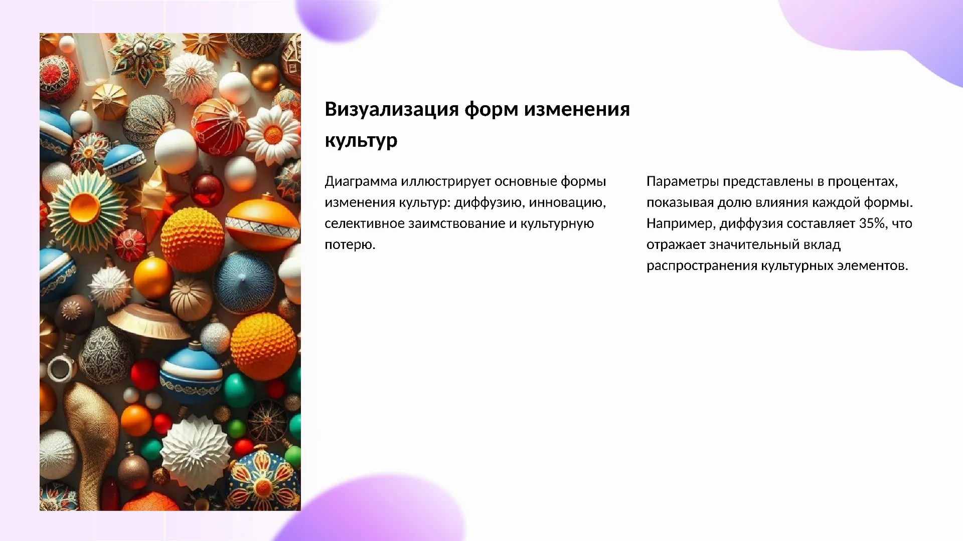 Визуализация форм изменения культур - слайд для презентации на тему 