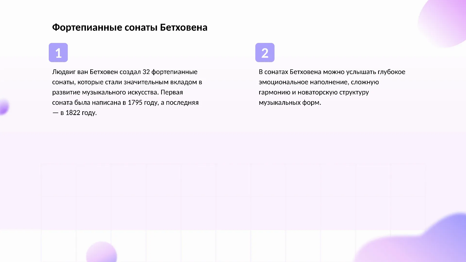 Фортепианные сонаты Бетховена - слайд для презентации на тему 
