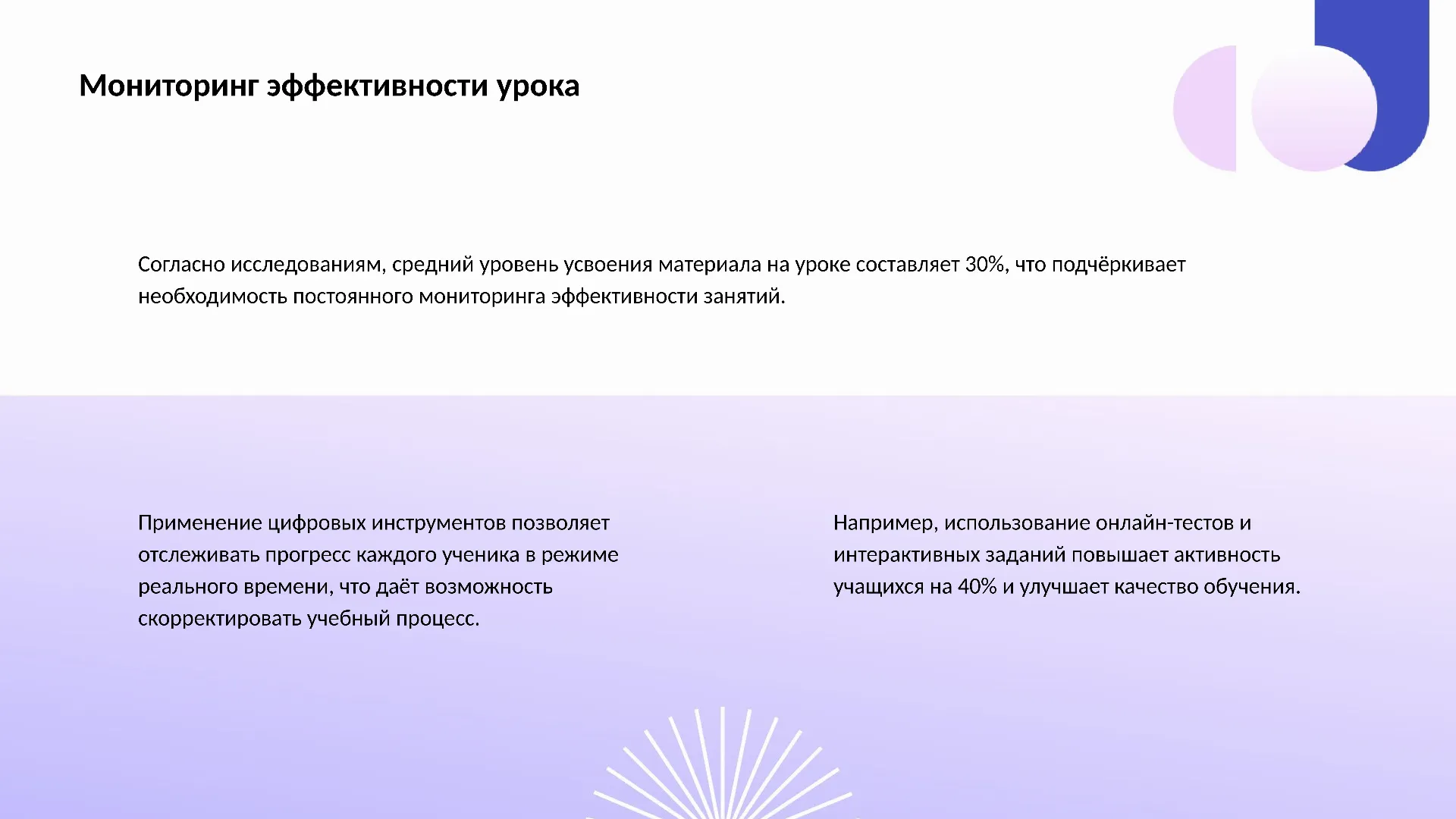 Мониторинг эффективности урока - слайд для презентации на тему 