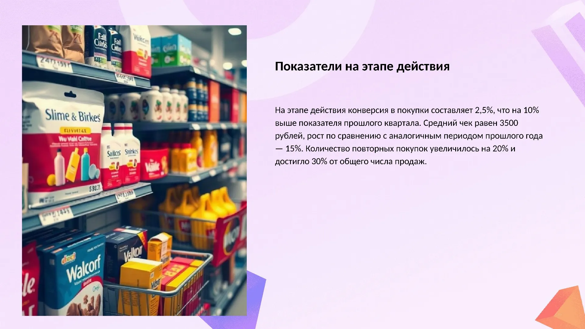 Показатели на этапе действия - слайд для презентации на тему 