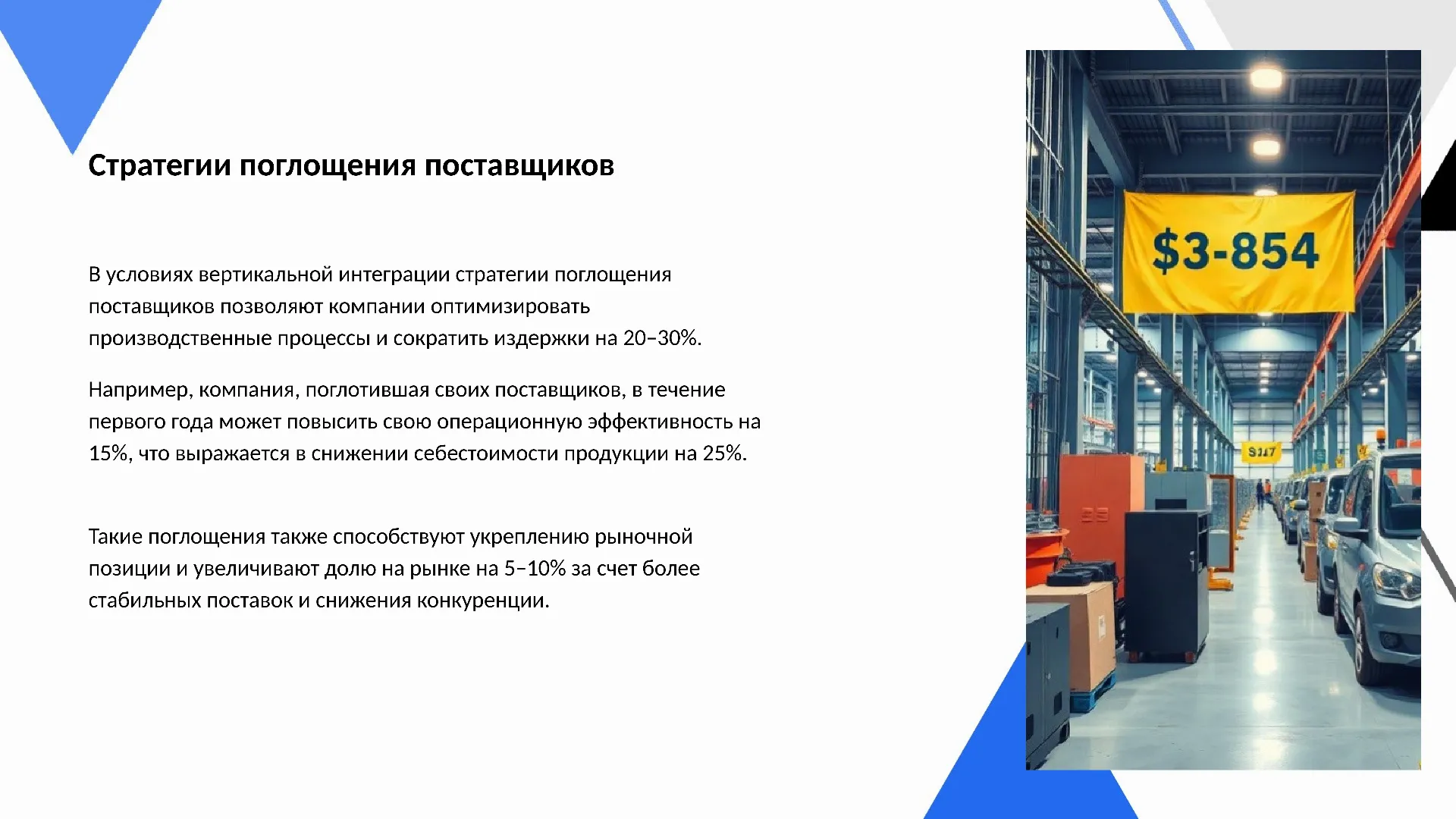 Стратегии поглощения поставщиков - слайд для презентации на тему 