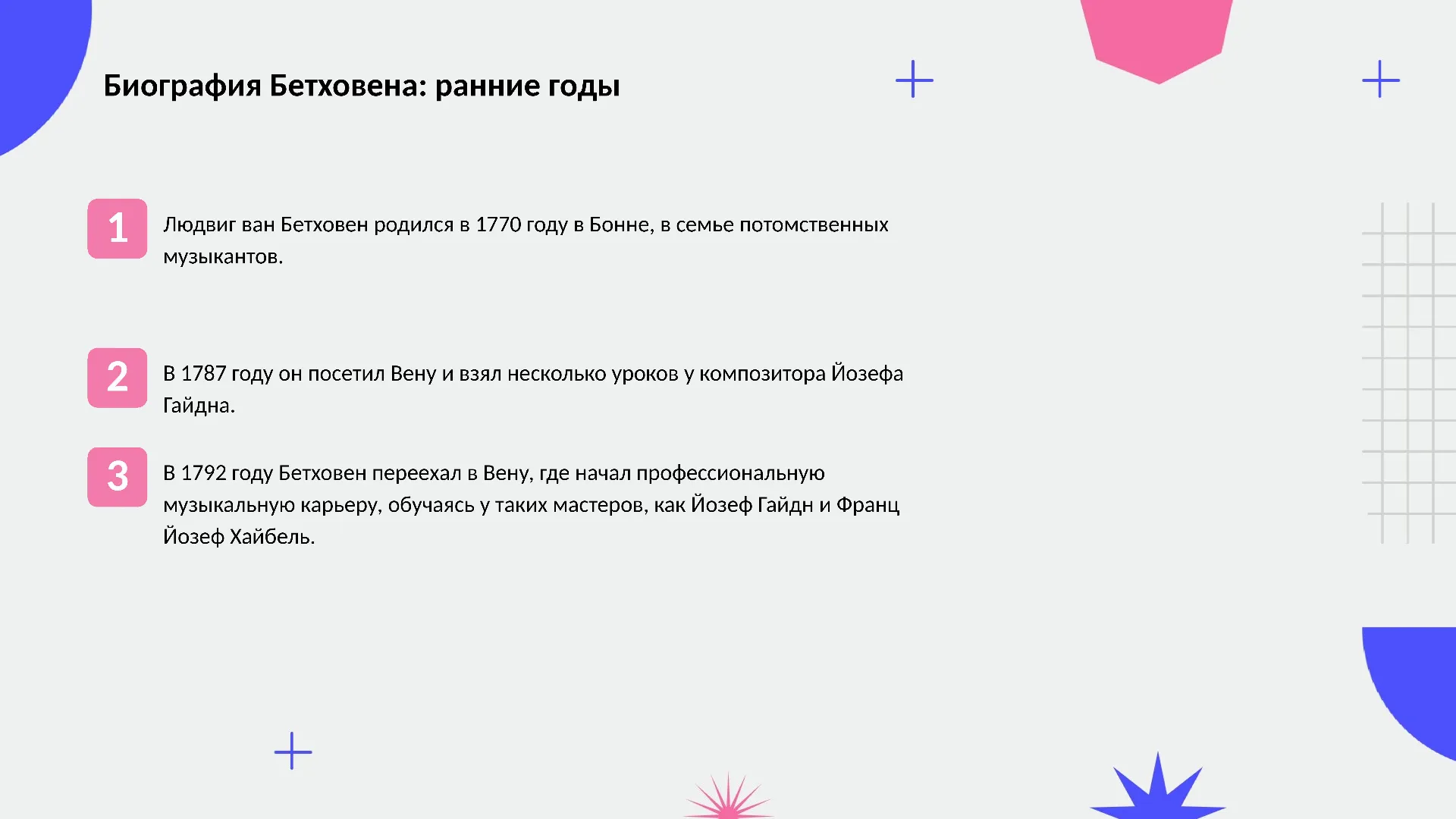 Биография Бетховена: ранние годы - слайд для презентации на тему 