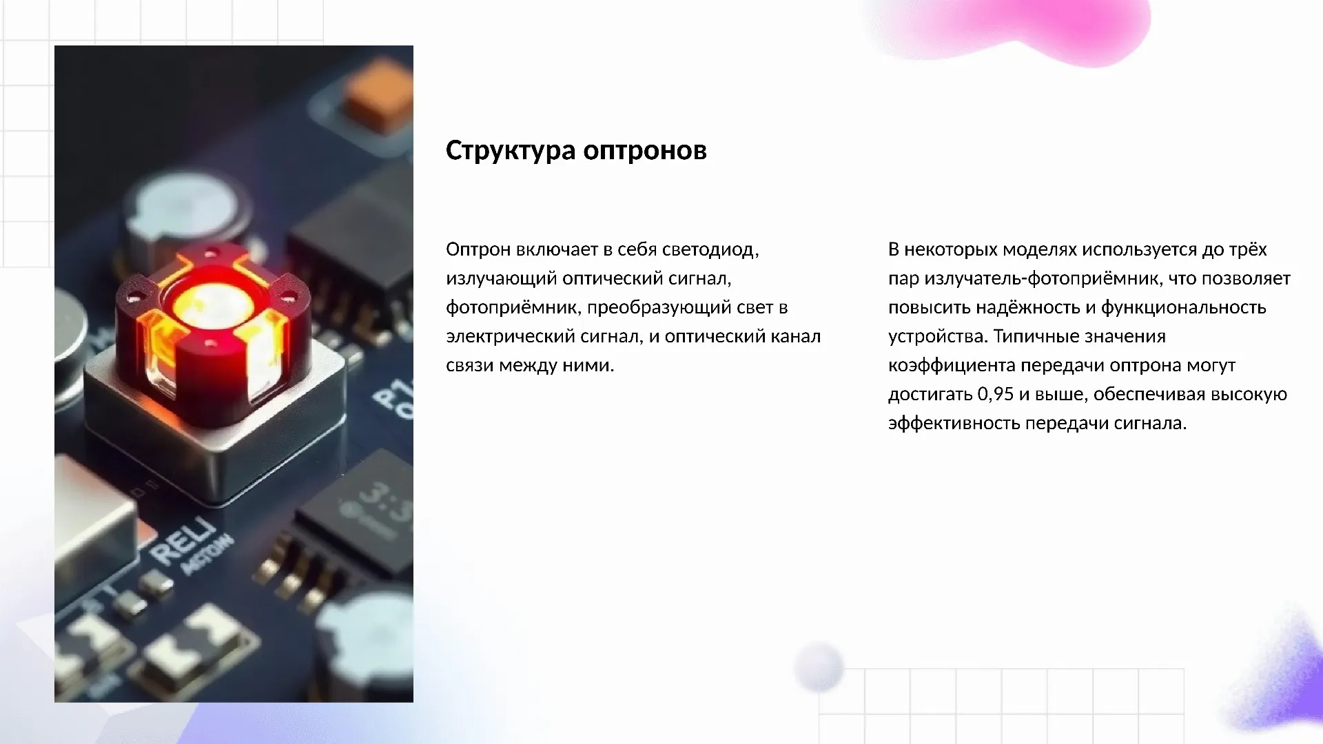 Структура оптронов - слайд для презентации на тему 