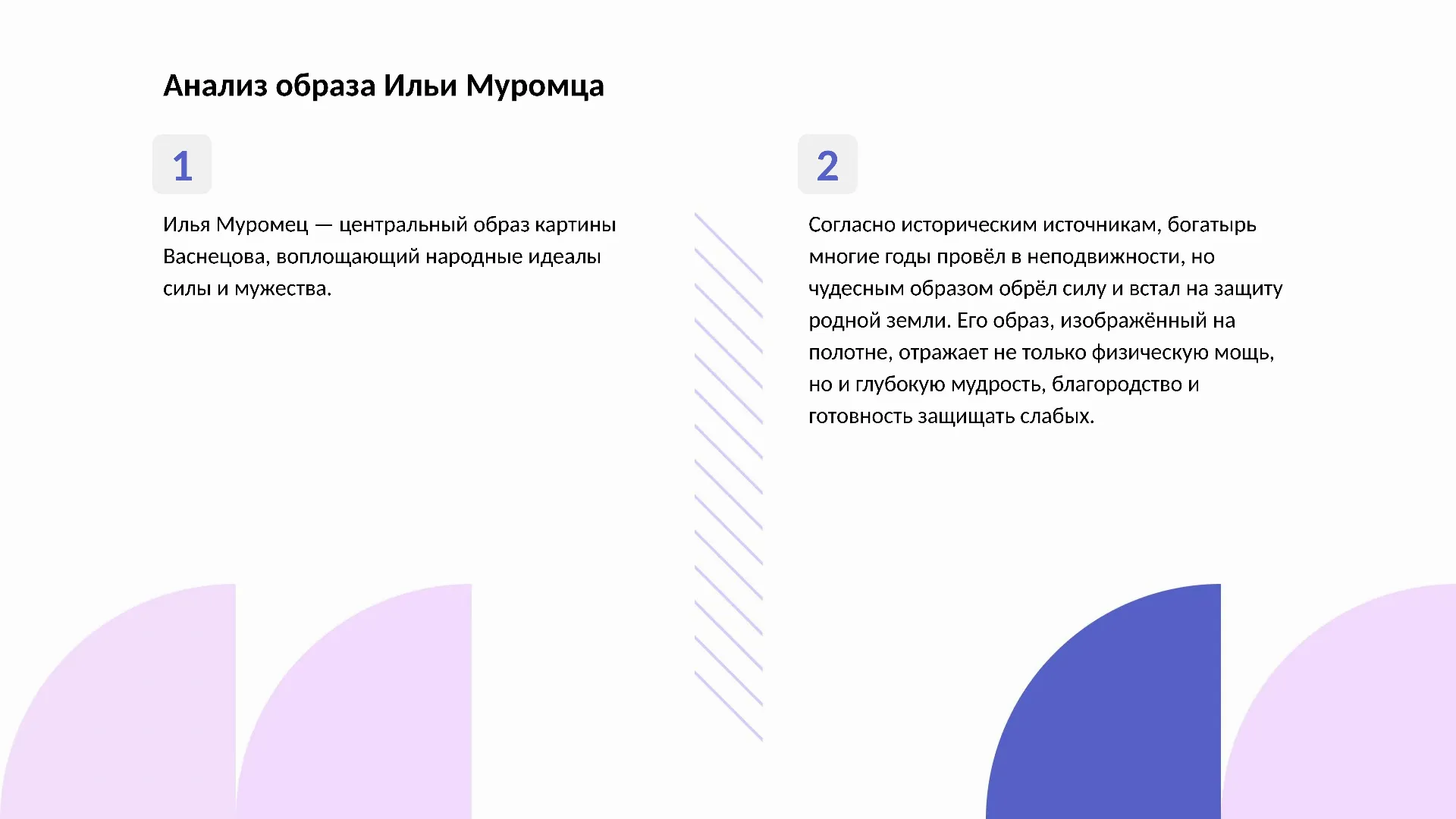 Анализ образа Ильи Муромца - слайд для презентации на тему 