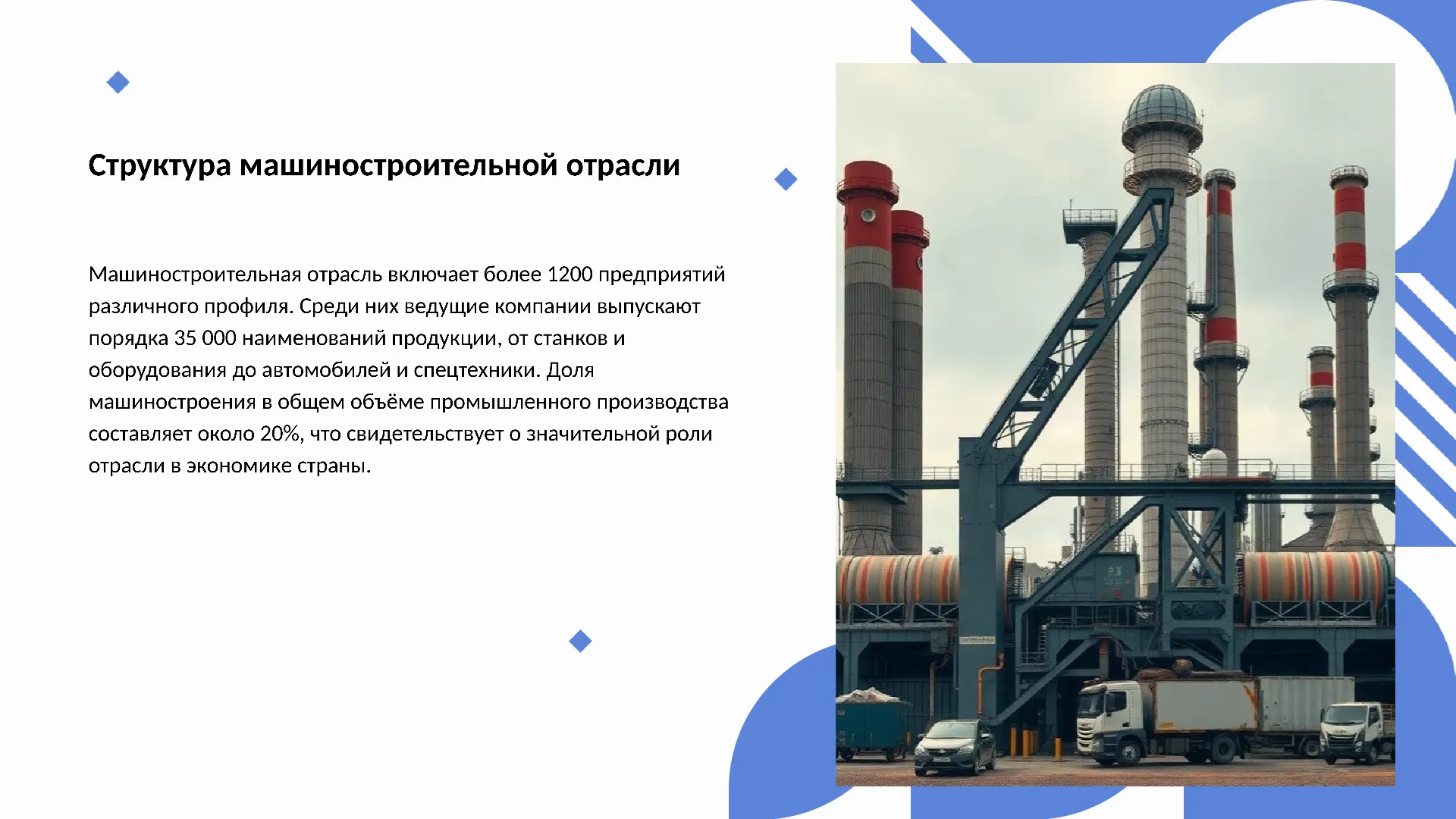 Структура машиностроительной отрасли - слайд для презентации на тему 