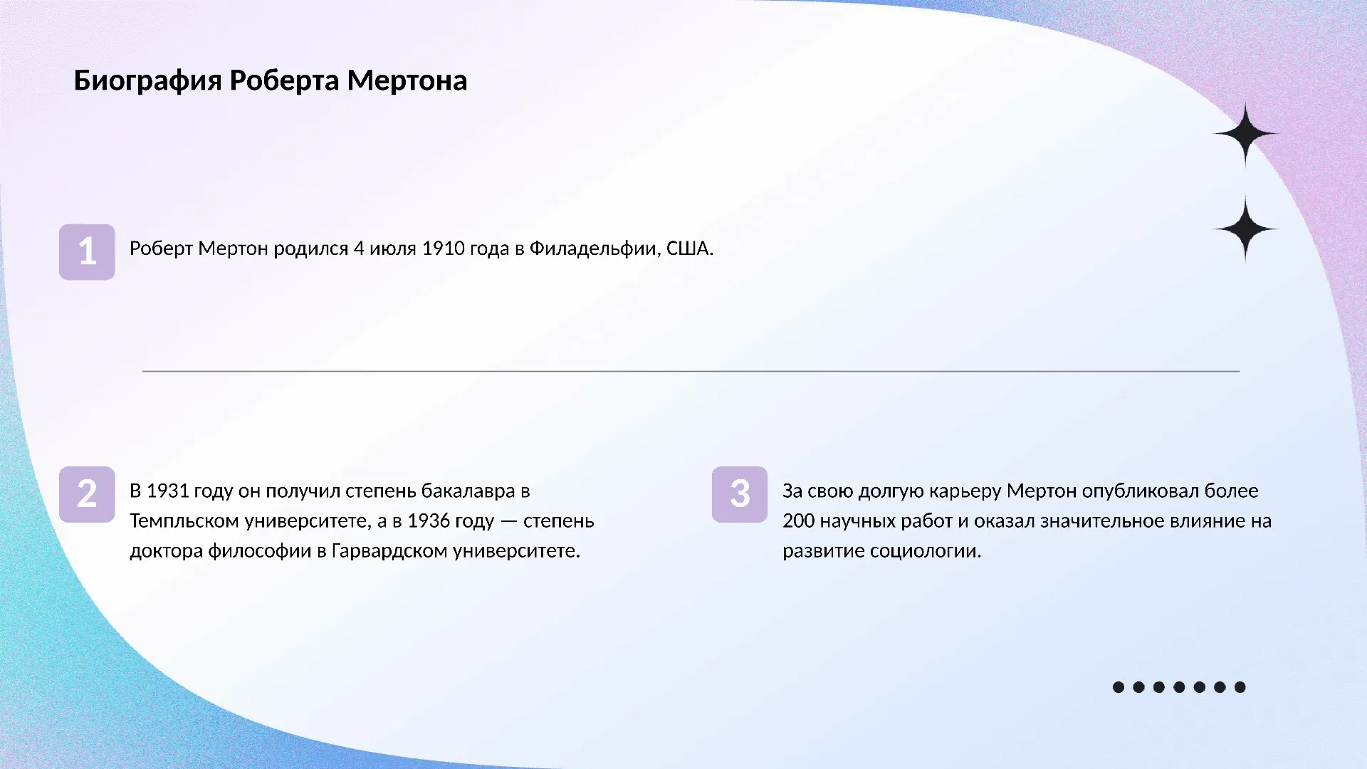 Биография Роберта Мертона - слайд для презентации на тему 