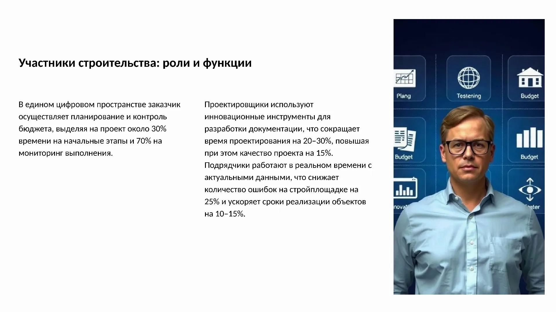 Участники строительства: роли и функции - слайд для презентации на тему 