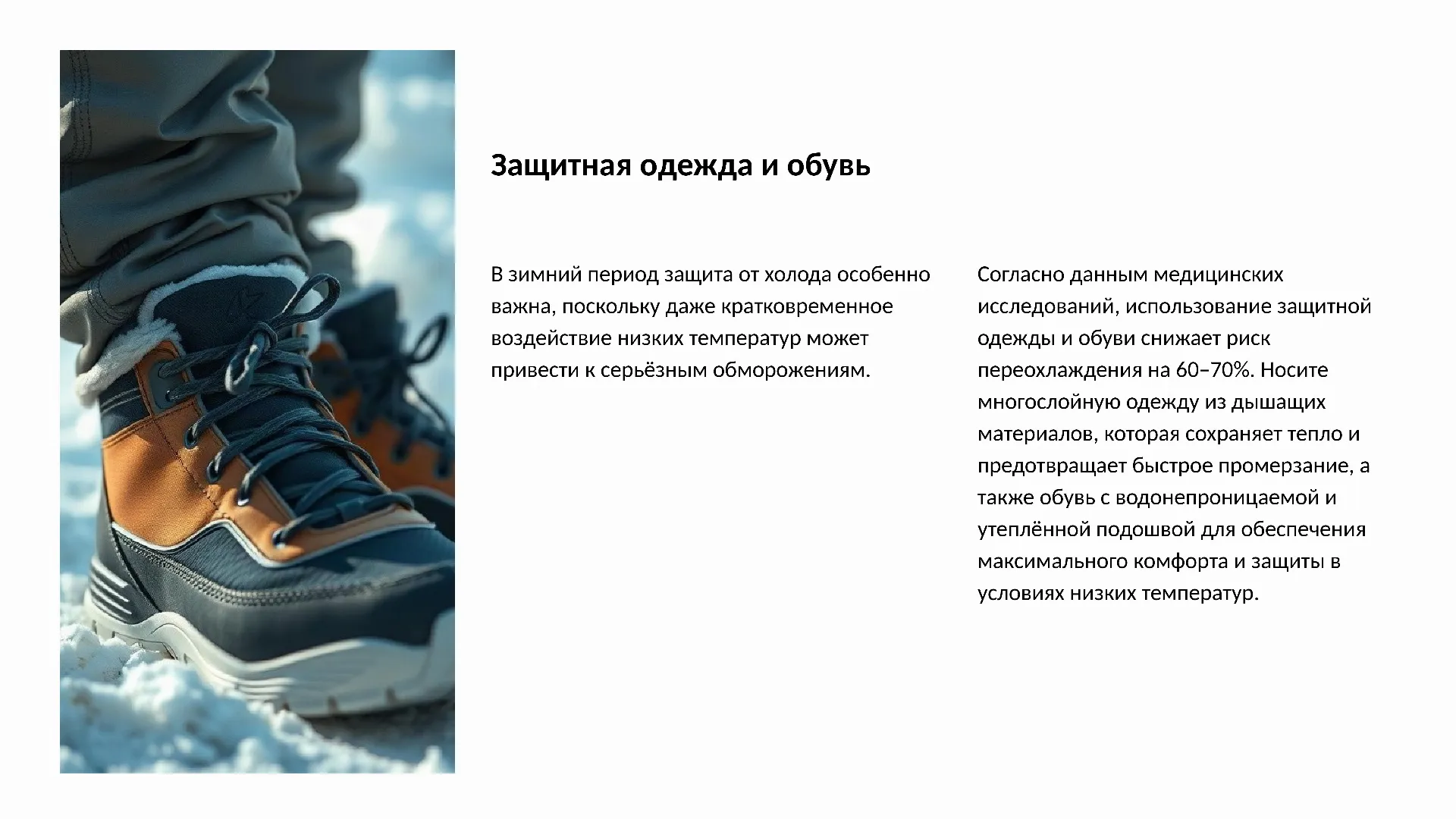 Защитная одежда и обувь - слайд для презентации на тему 