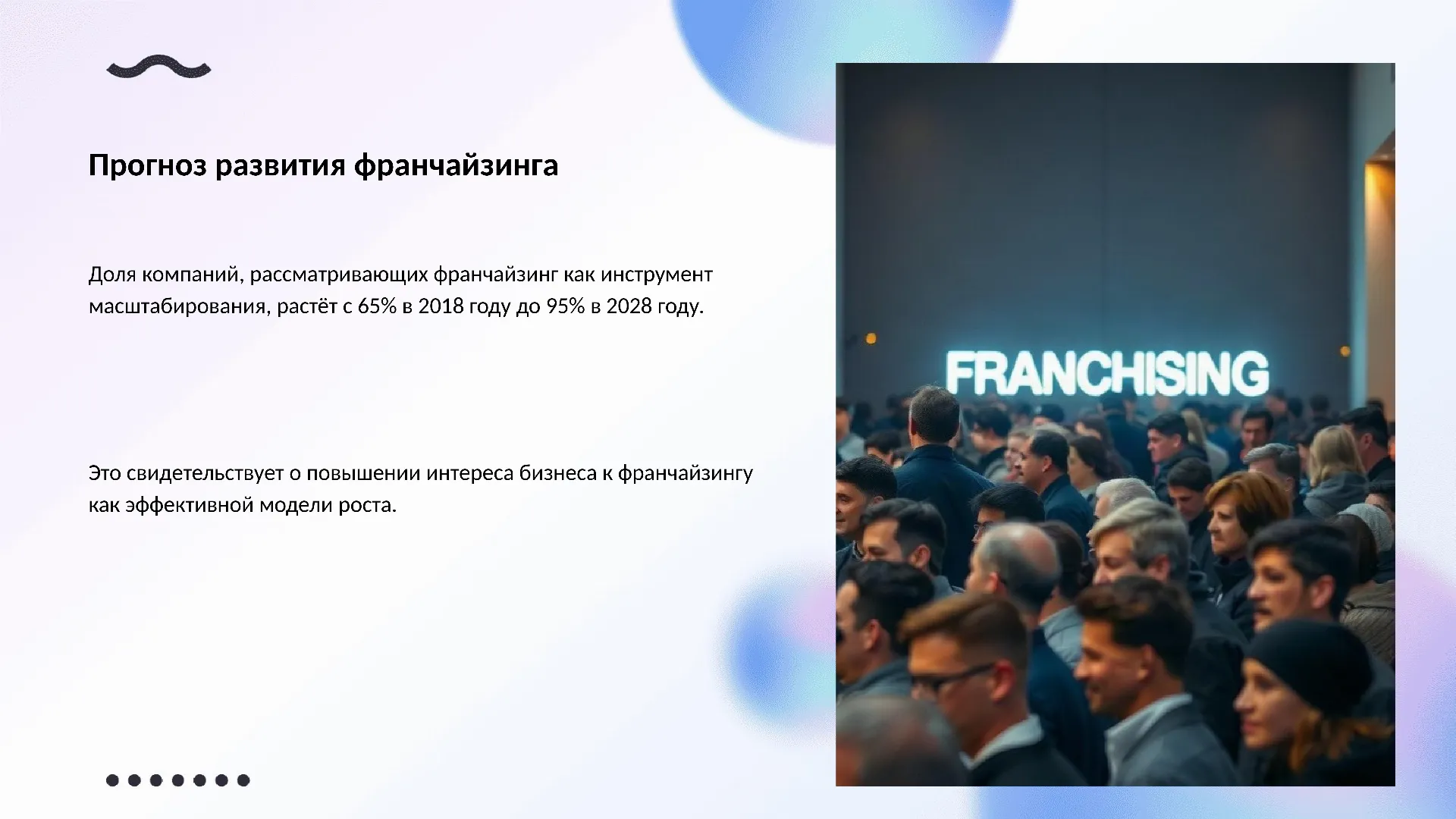 Прогноз развития франчайзинга - слайд для презентации на тему 