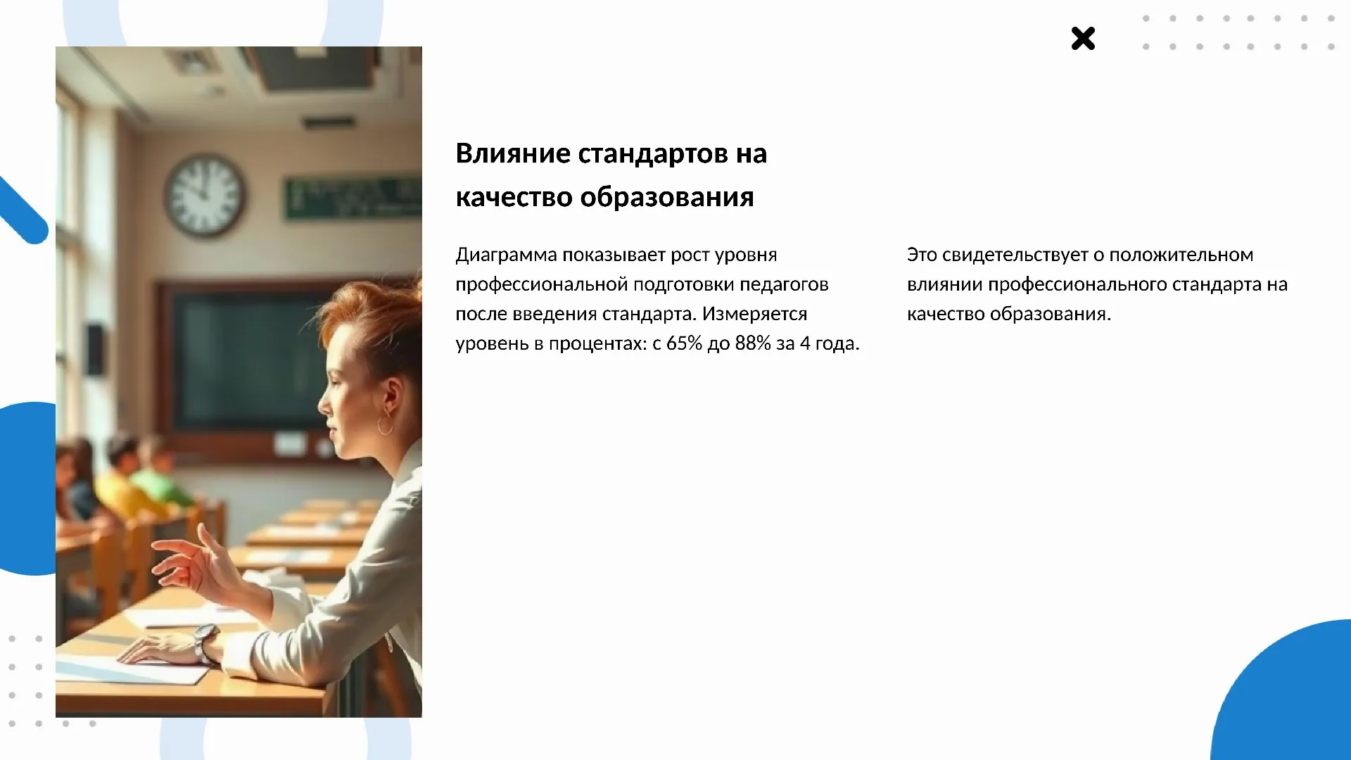 Влияние стандартов на качество образования - слайд для презентации на тему 