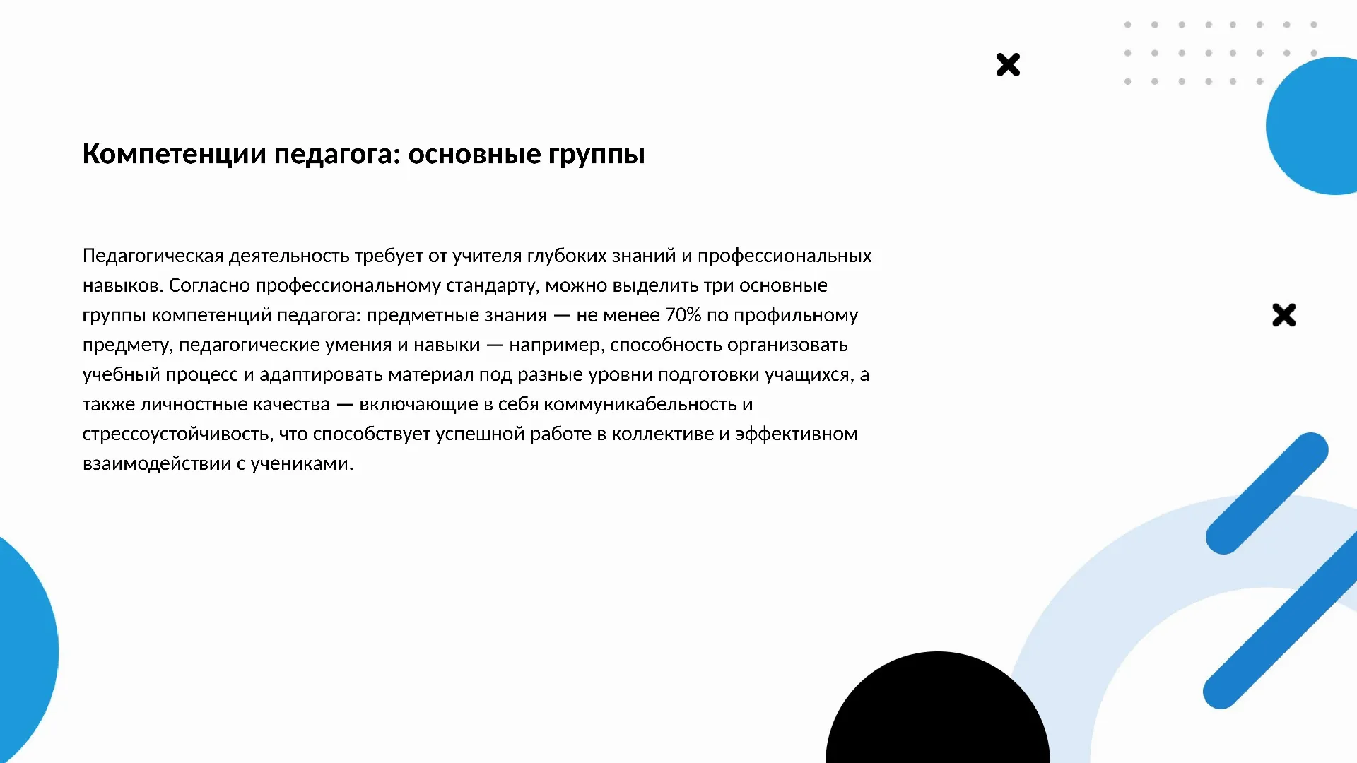 Компетенции педагога: основные группы - слайд для презентации на тему 