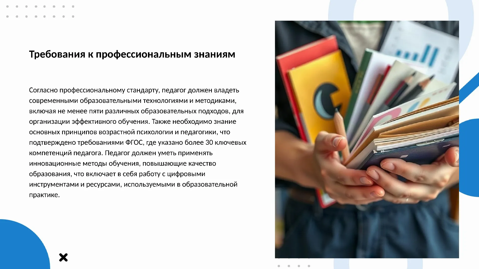 Требования к профессиональным знаниям - слайд для презентации на тему 