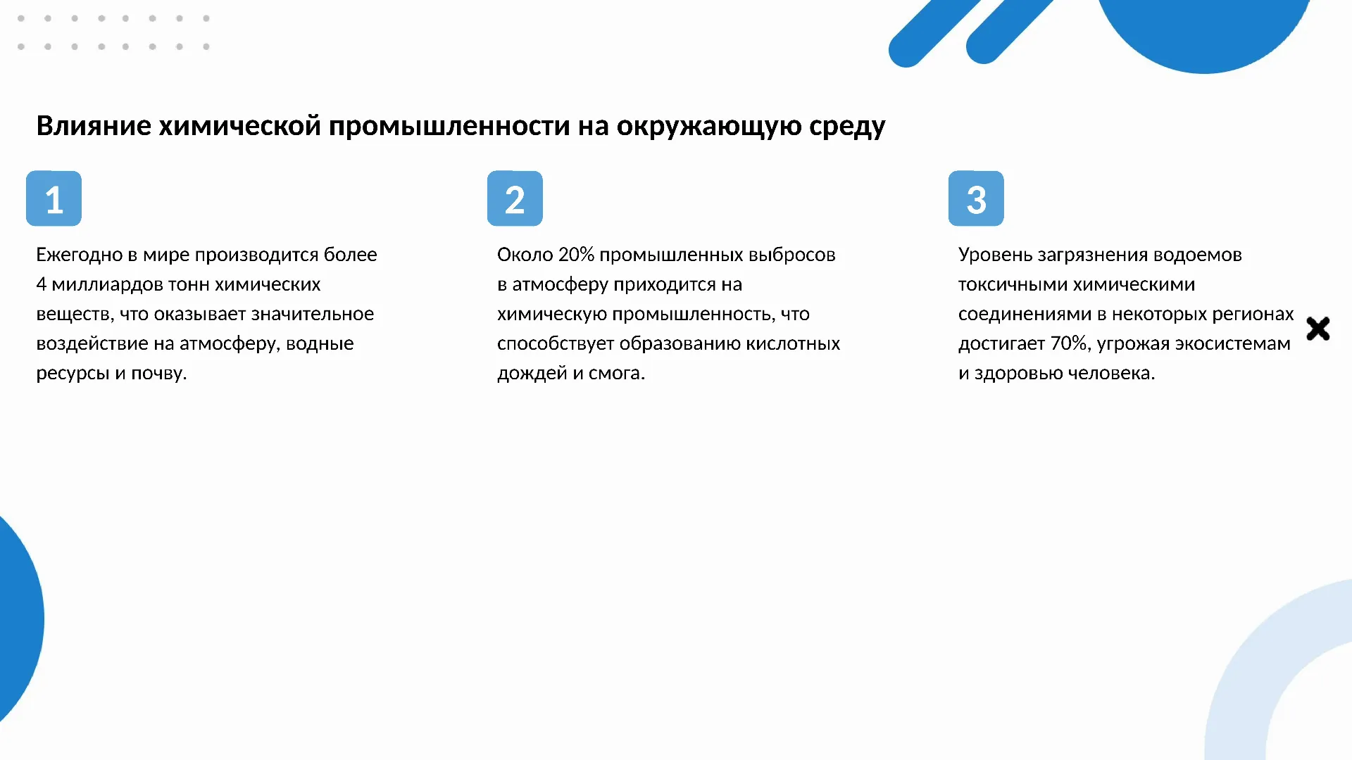 Влияние химической промышленности на окружающую среду - слайд для презентации на тему 