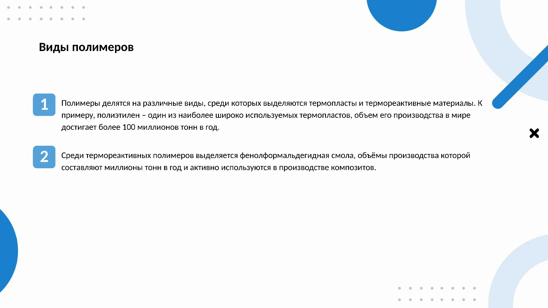 Виды полимеров - слайд для презентации на тему 