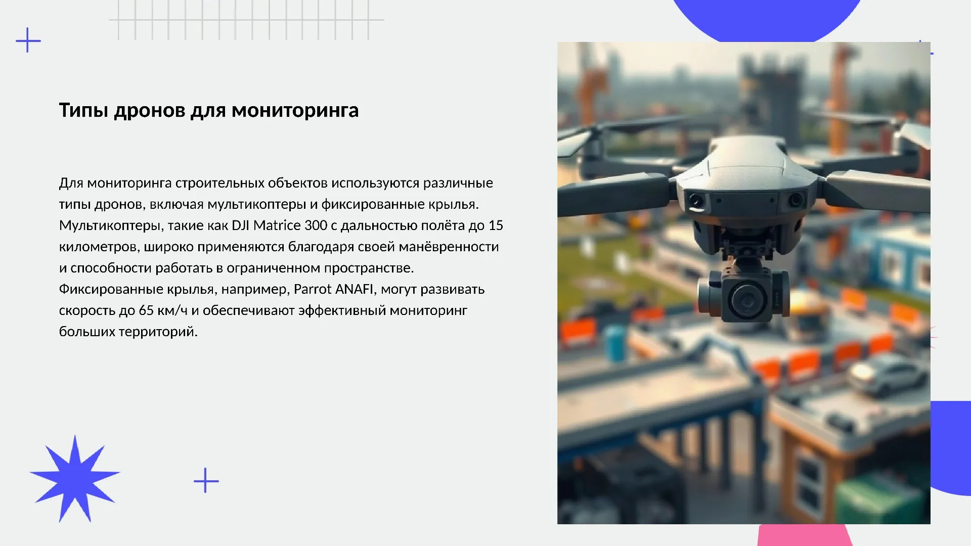 Типы дронов для мониторинга - слайд для презентации на тему 