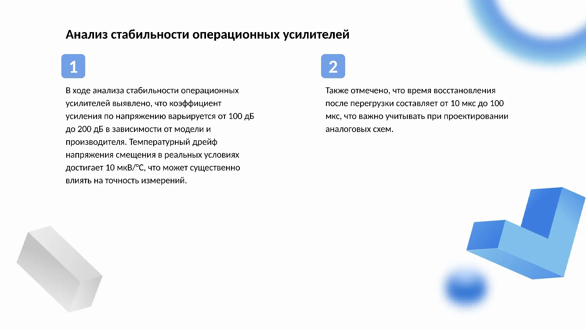 Анализ стабильности операционных усилителей - слайд для презентации на тему 