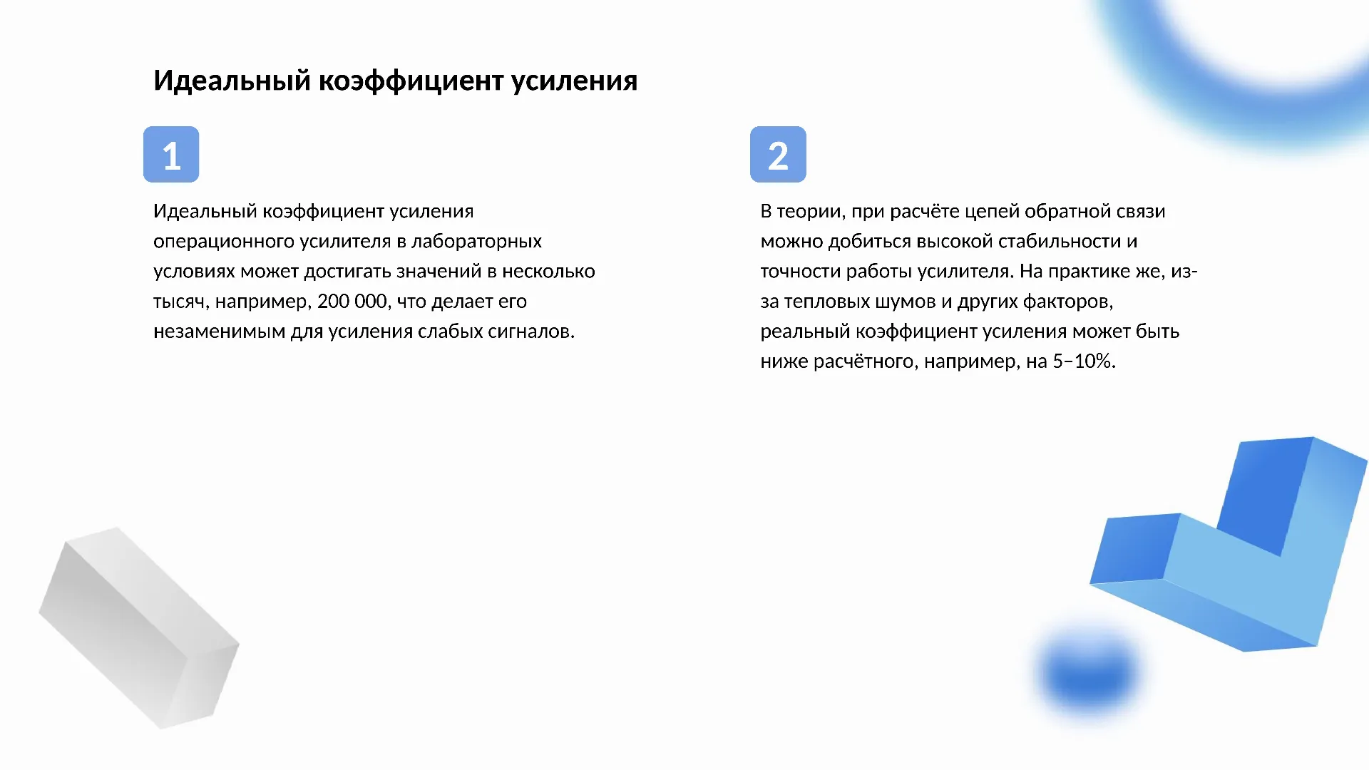 Идеальный коэффициент усиления - слайд для презентации на тему 