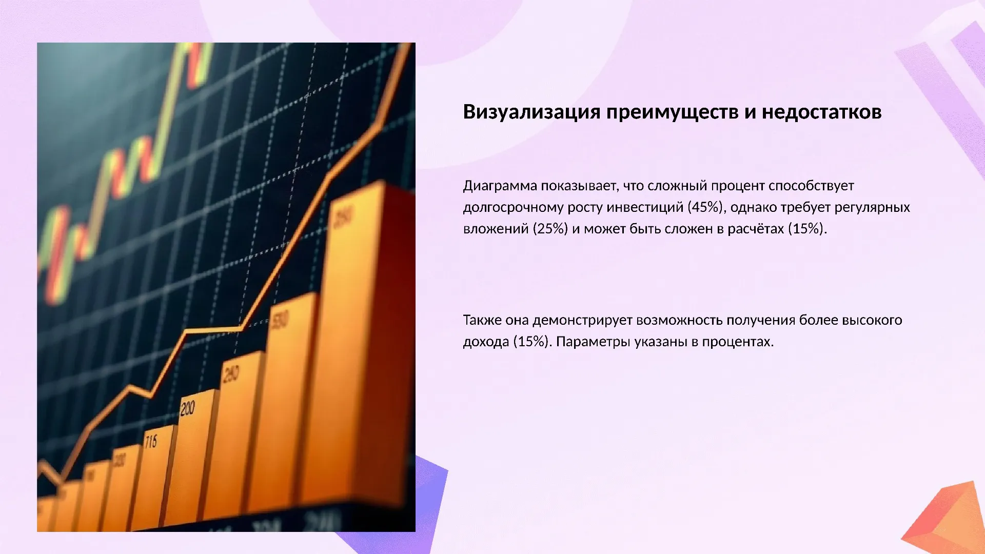 Визуализация преимуществ и недостатков - слайд для презентации на тему 