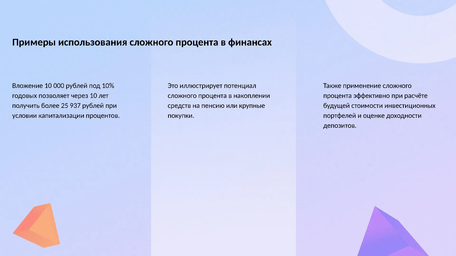 Примеры использования сложного процента в финансах - слайд для презентации на тему 