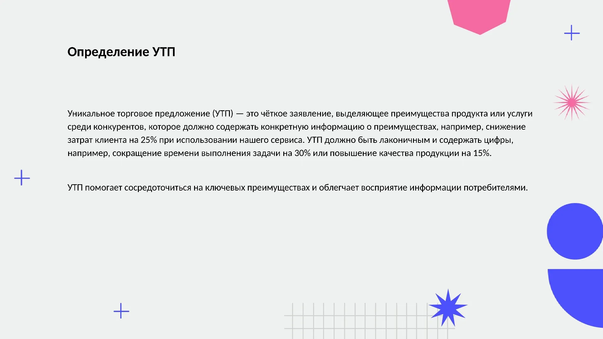 Определение УТП - слайд для презентации на тему 