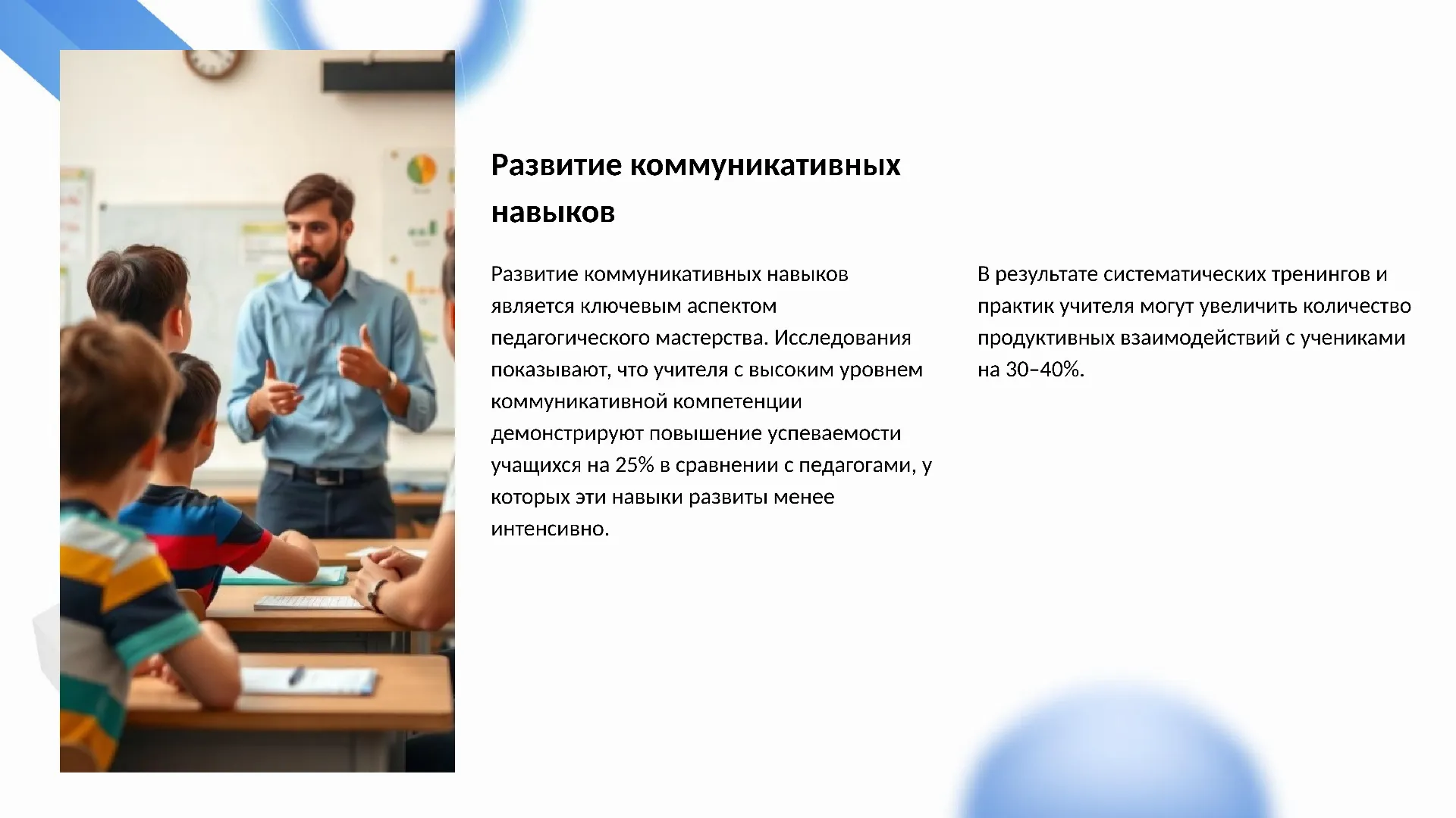 Развитие коммуникативных навыков - слайд для презентации на тему 