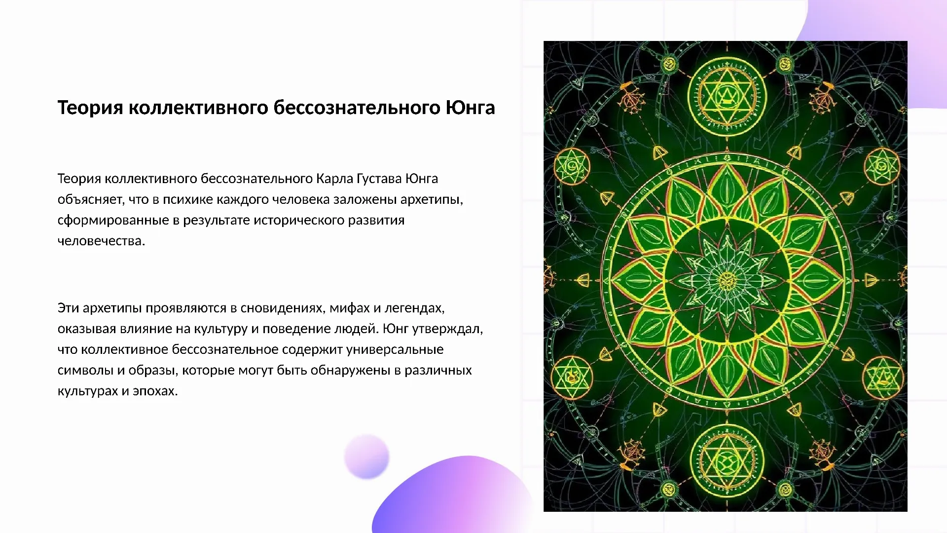 Теория коллективного бессознательного Юнга - слайд для презентации на тему 