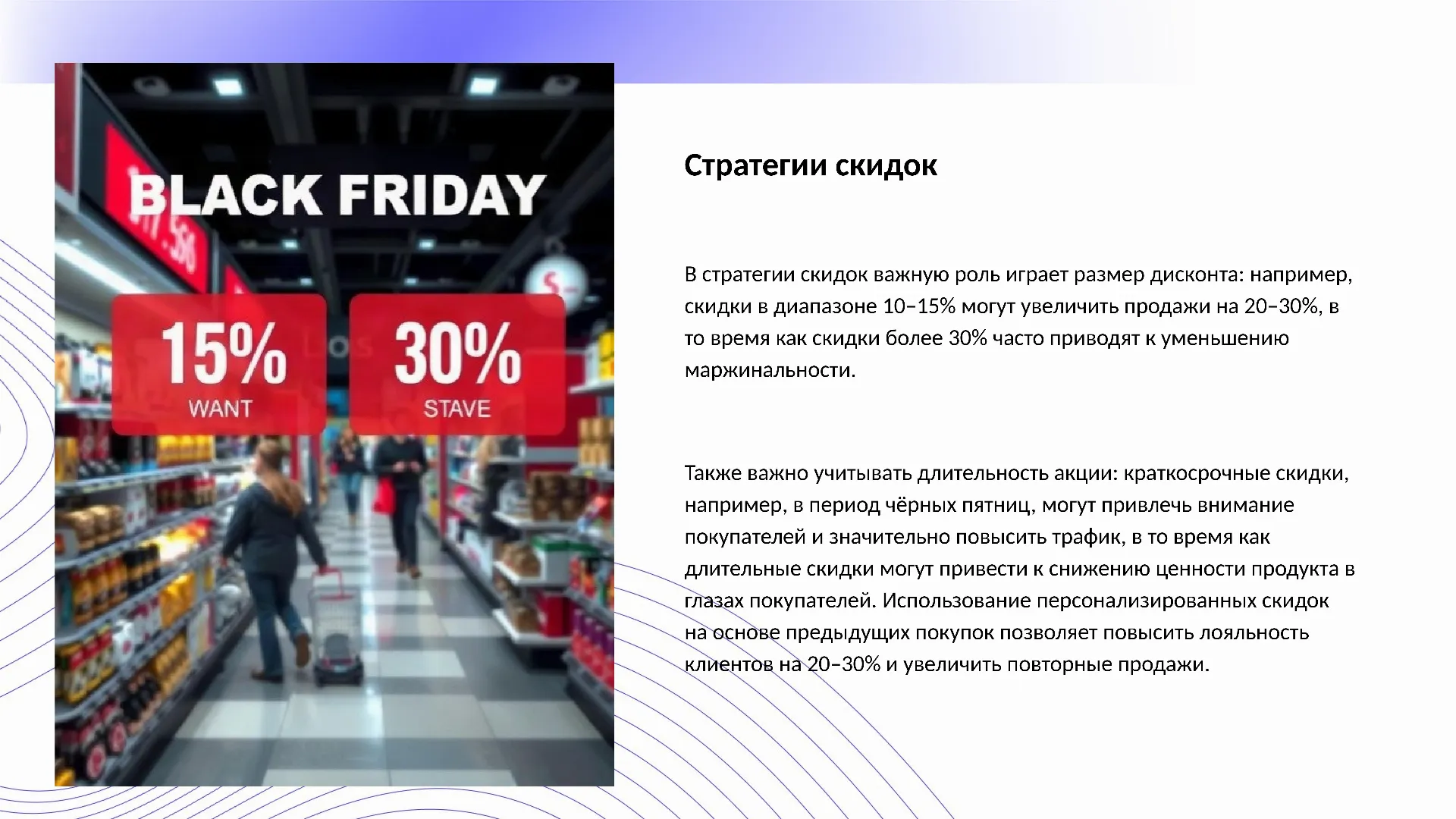 Стратегии скидок - слайд для презентации на тему 