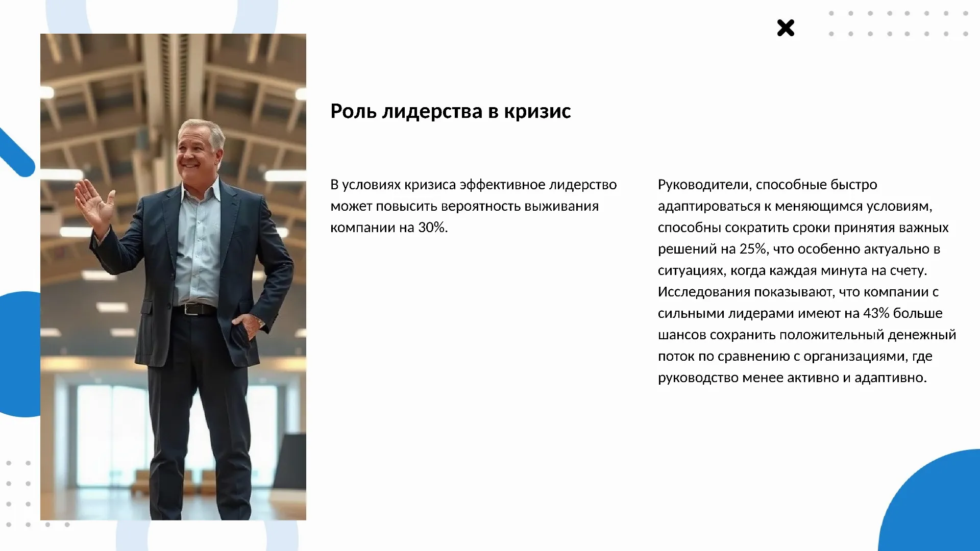 Роль лидерства в кризис - слайд для презентации на тему 