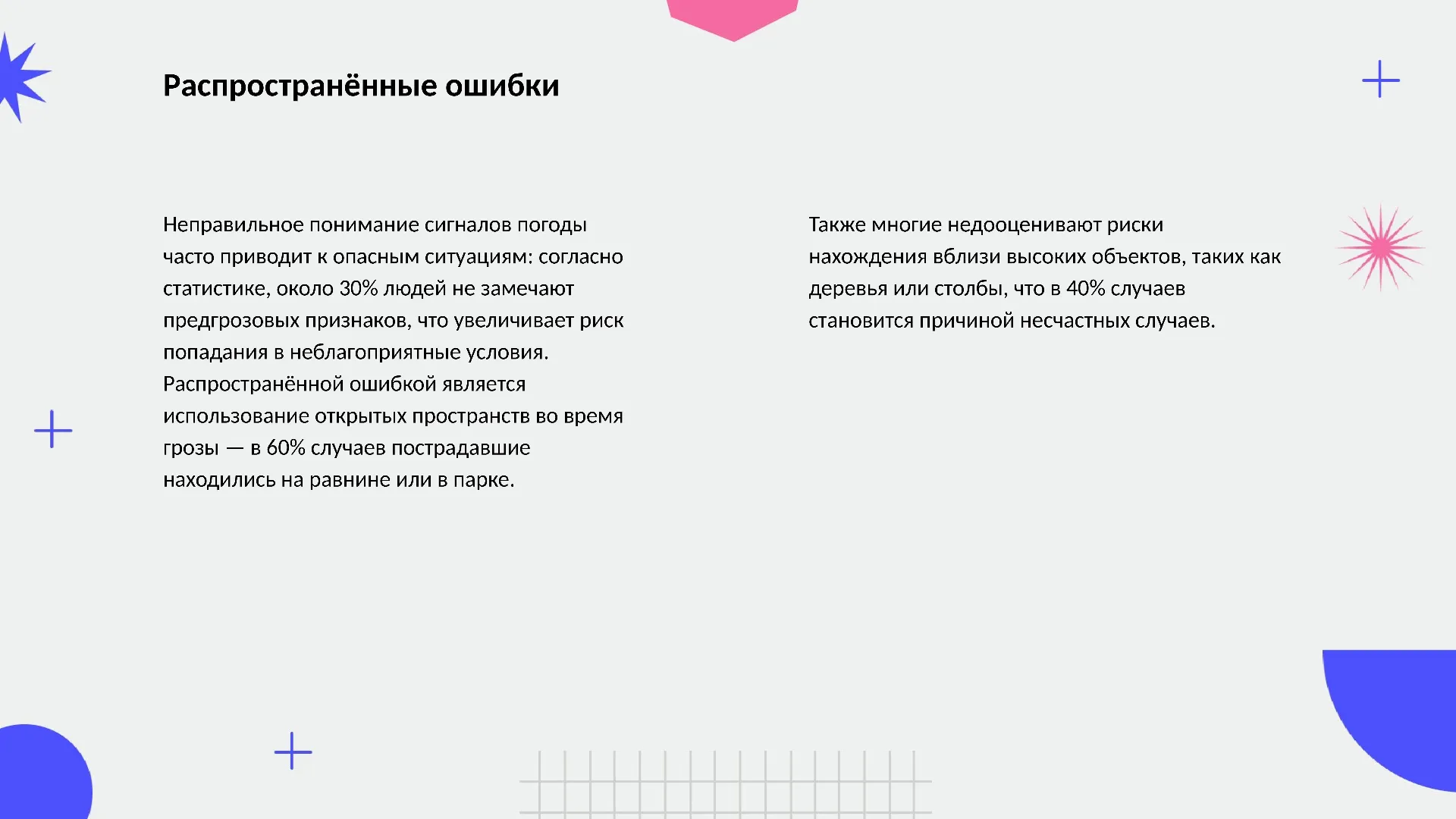 Распространённые ошибки - слайд для презентации на тему 