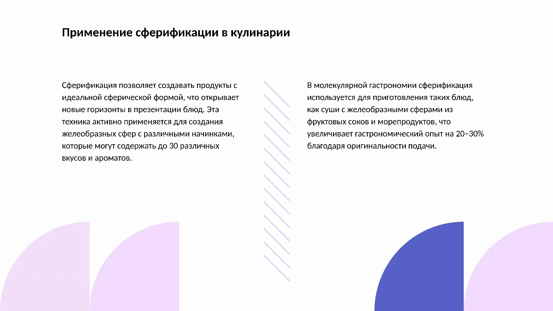 Применение сферификации в кулинарии - слайд для презентации на тему 